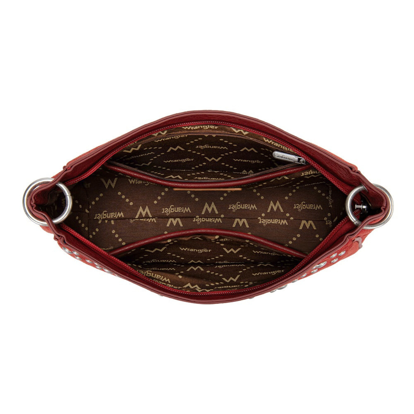 Wrangler WG-HB-585-2003-RD - Red - Wrangler Studded Western Shoulder Crossbody Bag