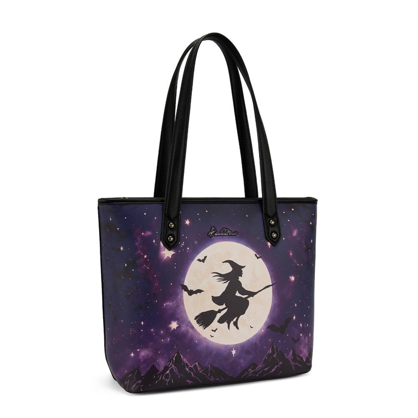 Montana West Inc MW-HB-1404-2002-PP - Purple - Montana West Halloween Witch Moon Tote Bag