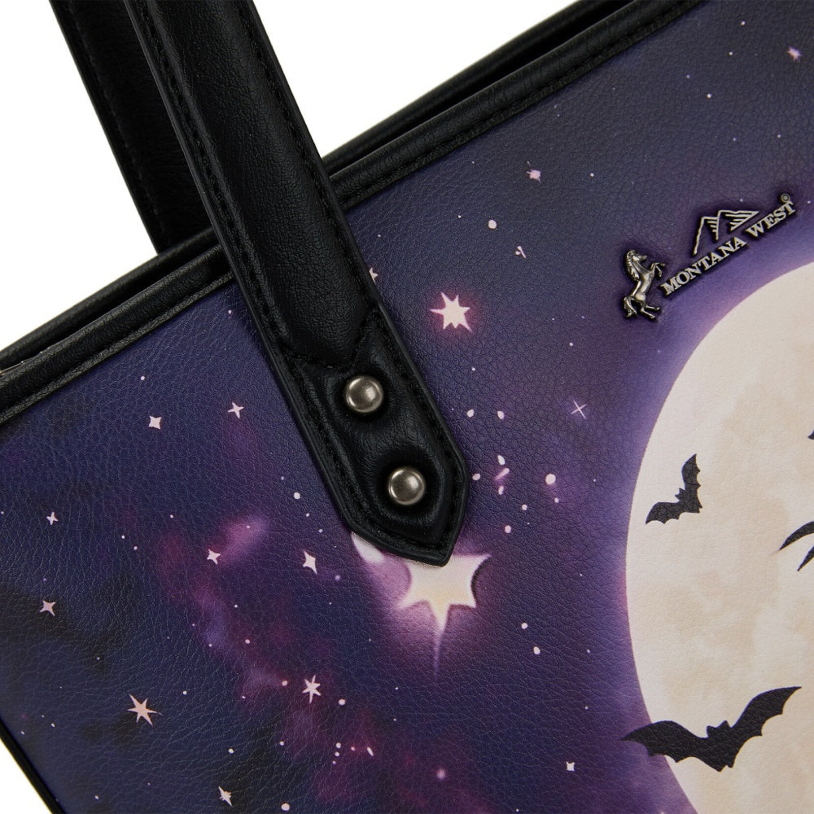 Montana West Inc MW-HB-1404-2002-PP - Purple - Montana West Halloween Witch Moon Tote Bag