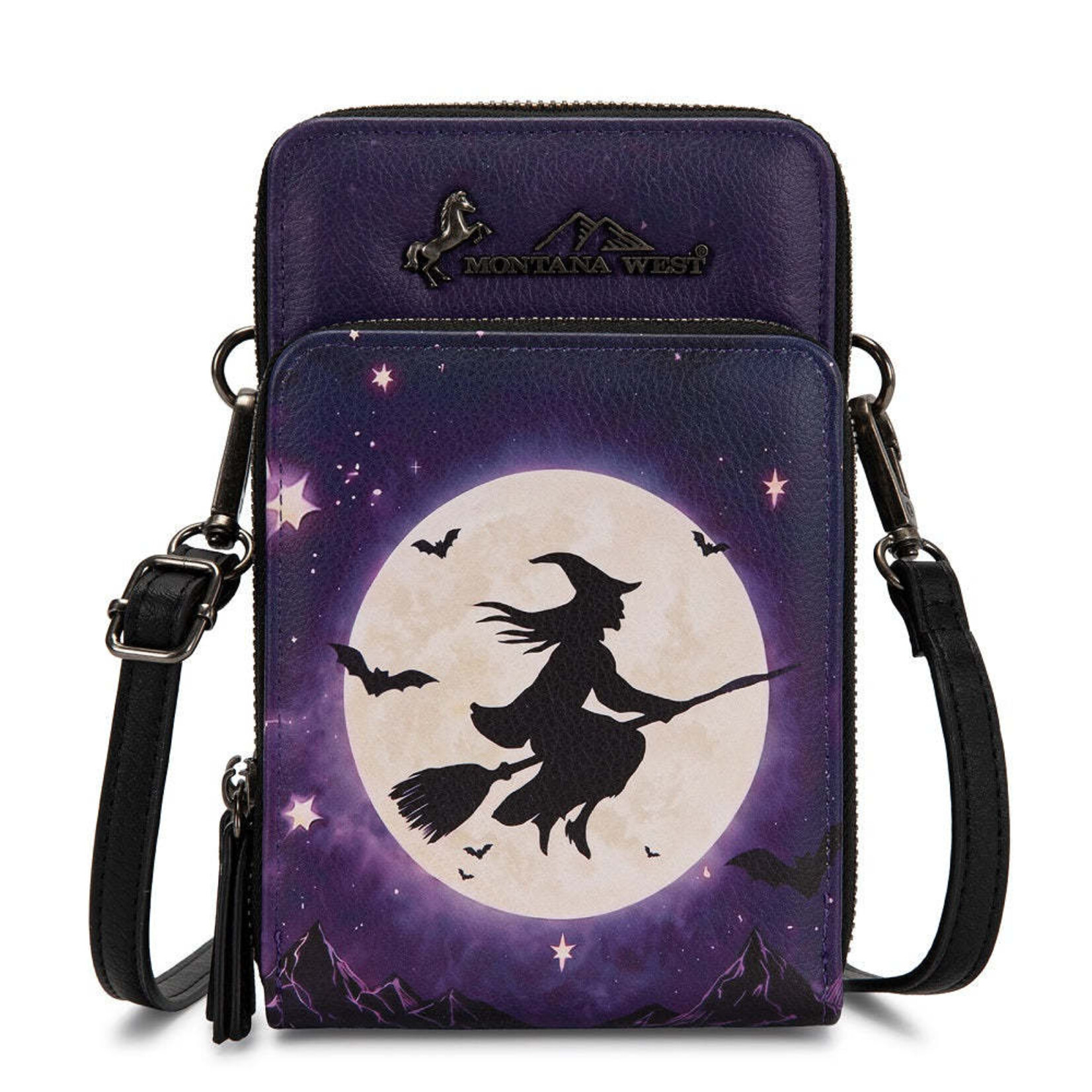 Montana West Inc MW-HB-1404-183-PP - Purple - Montana West Halloween Witch Moon Phone Wallet