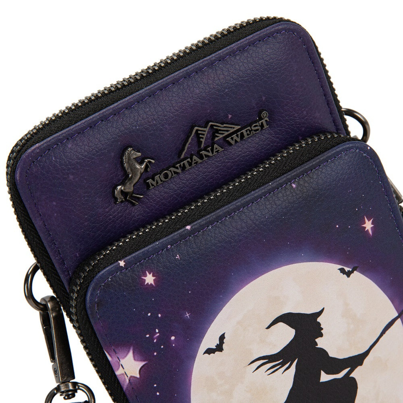 Montana West Inc MW-HB-1404-183-PP - Purple - Montana West Halloween Witch Moon Phone Wallet