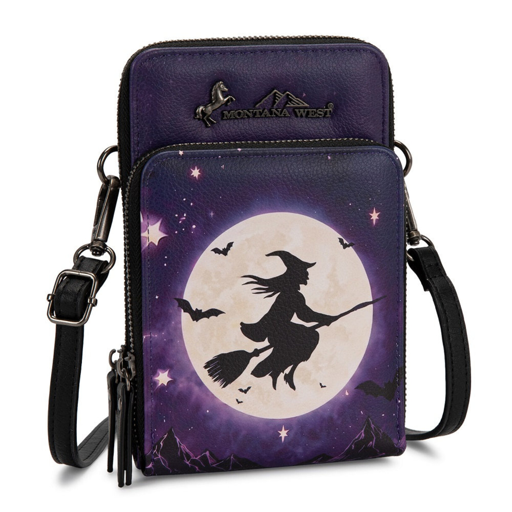 Montana West Inc MW-HB-1404-183-PP - Purple - Montana West Halloween Witch Moon Phone Wallet