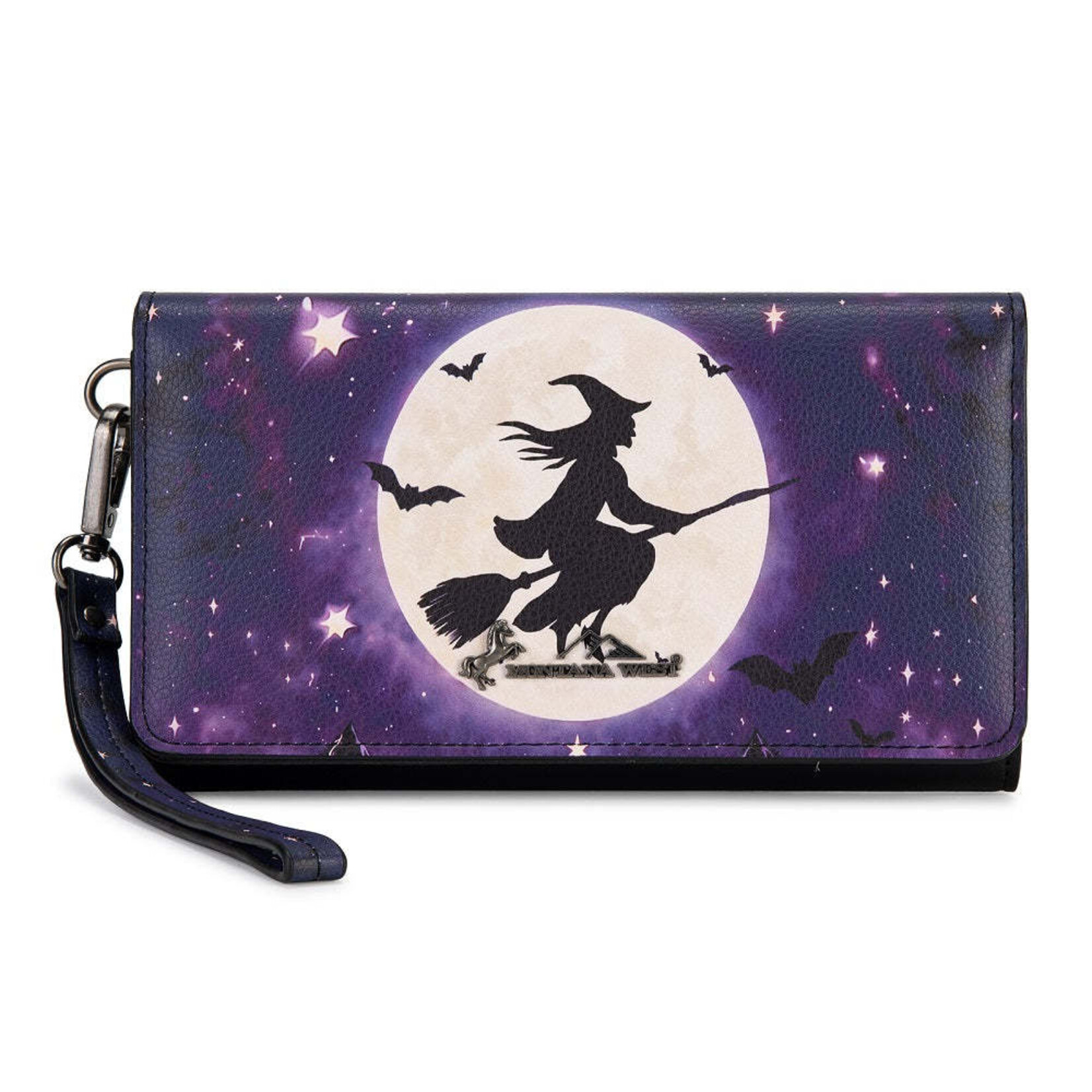 Montana West Inc MW-WL-1404-018-PP - Purple - Montana West Halloween Witch Moon Wristlet RFID Wallet