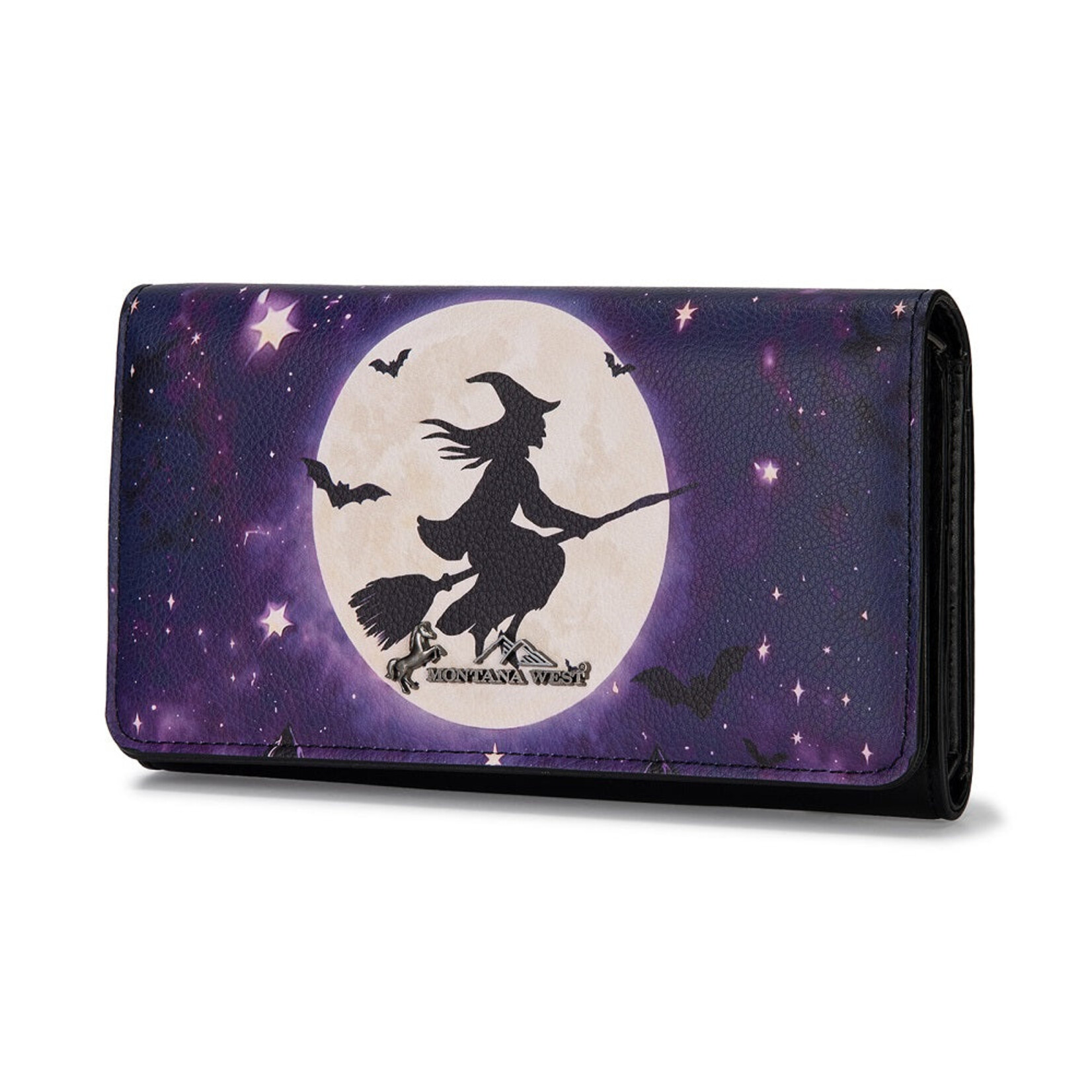 Montana West Inc MW-WL-1404-018-PP - Purple - Montana West Halloween Witch Moon Wristlet RFID Wallet