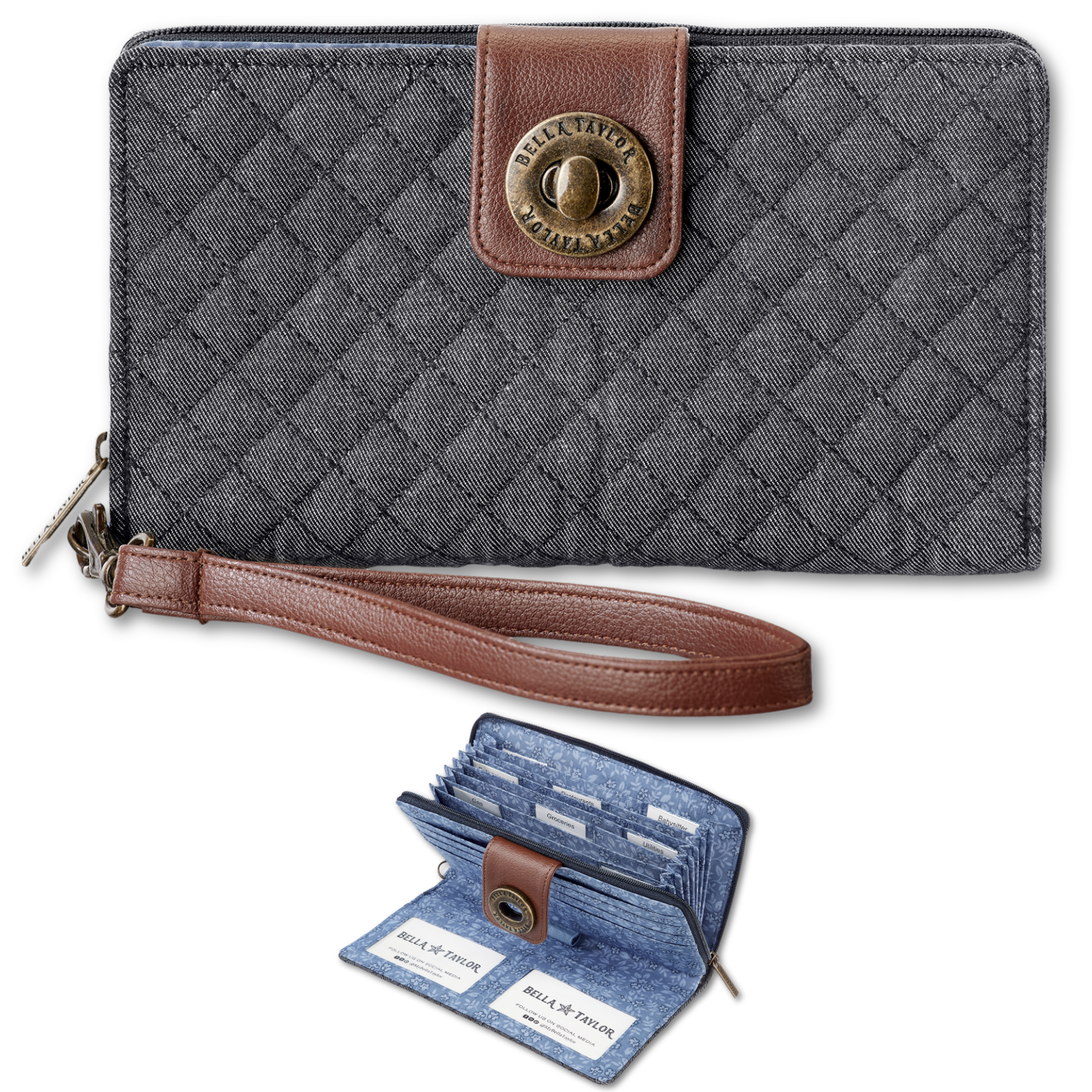 Bella Taylor RFID Cash System Wallet - Dark Denim