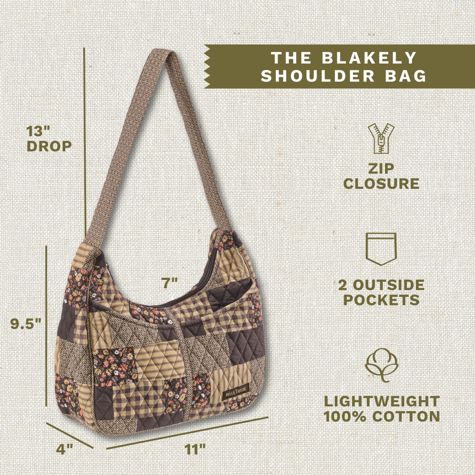Bella Taylor Blakely Shoulder Bag - Twilight Garden Patch