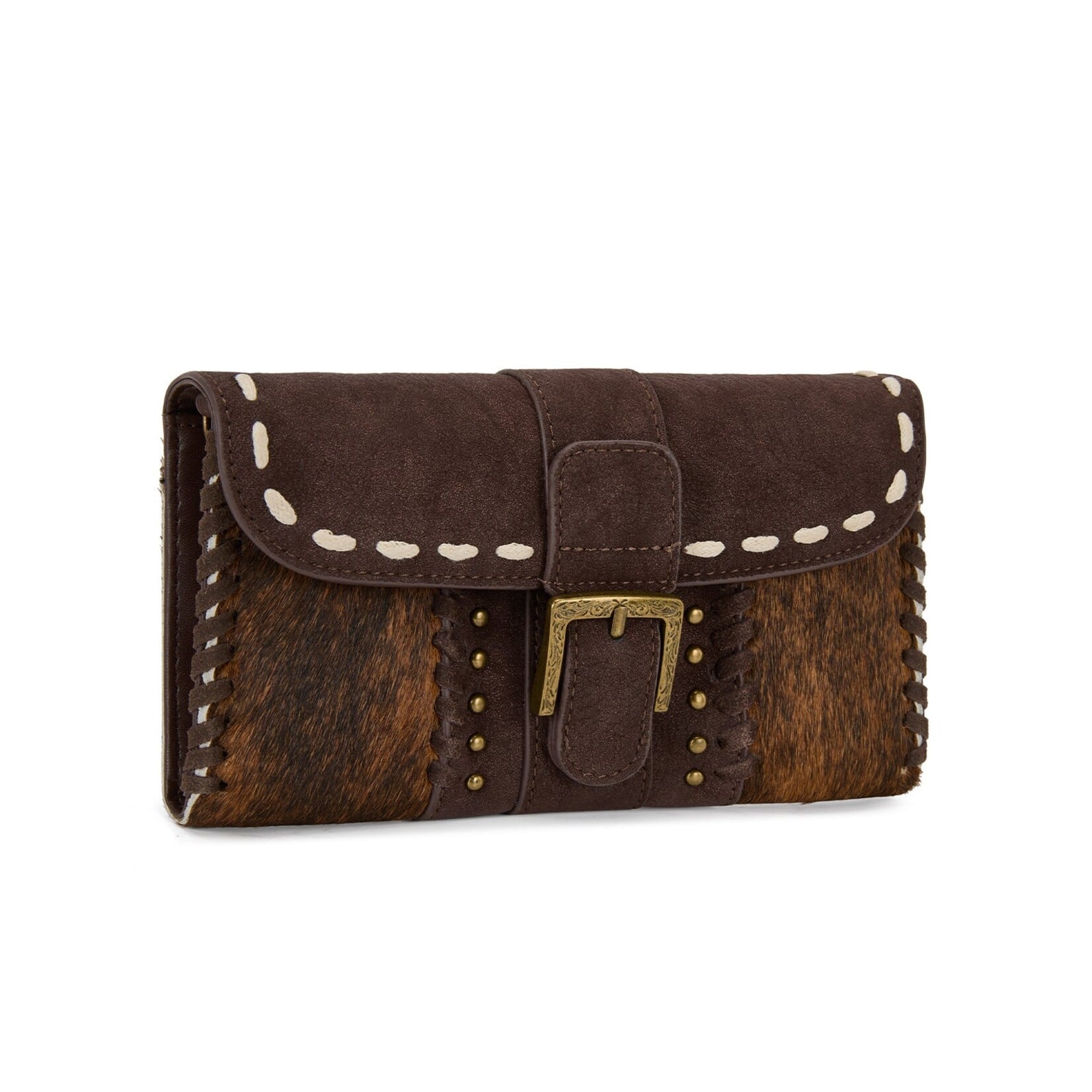 Trinity Ranch TR209-W2006CF Coffee - Trinity Ranch Buckle Crossbody Wallet
