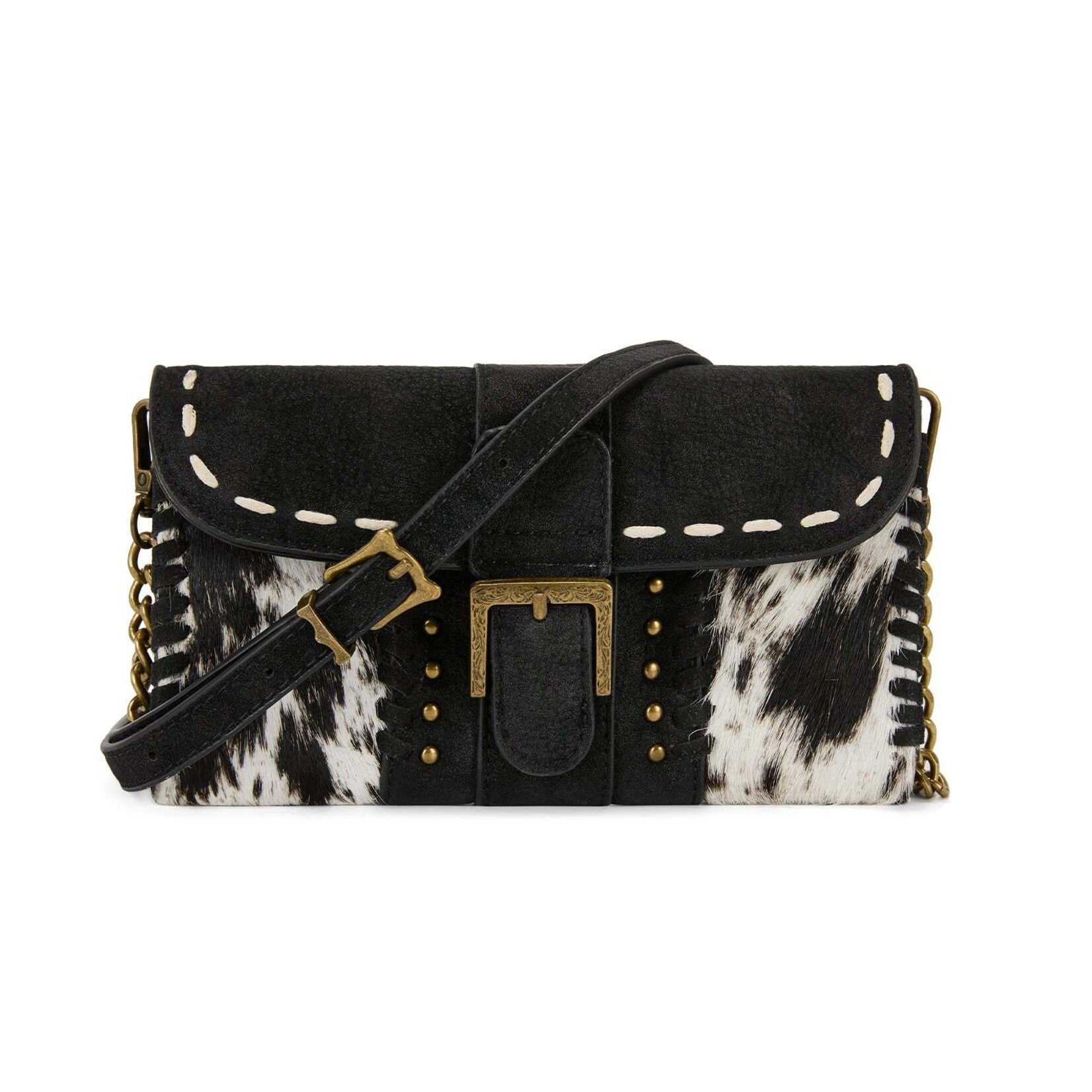 Trinity Ranch TR209-W2006BK  Black - Trinity Ranch Buckle Crossbody Wallet