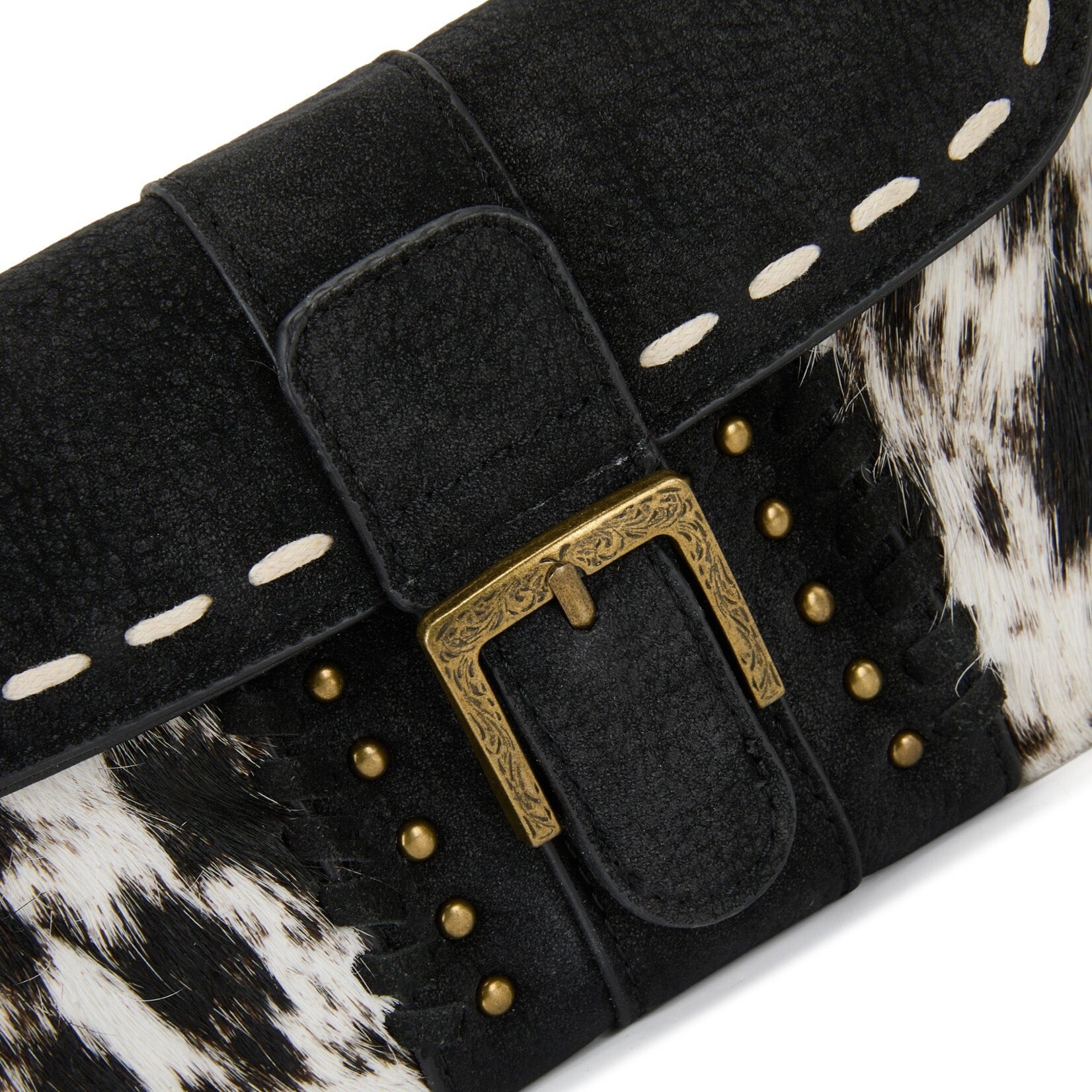 Trinity Ranch TR209-W2006BK  Black - Trinity Ranch Buckle Crossbody Wallet