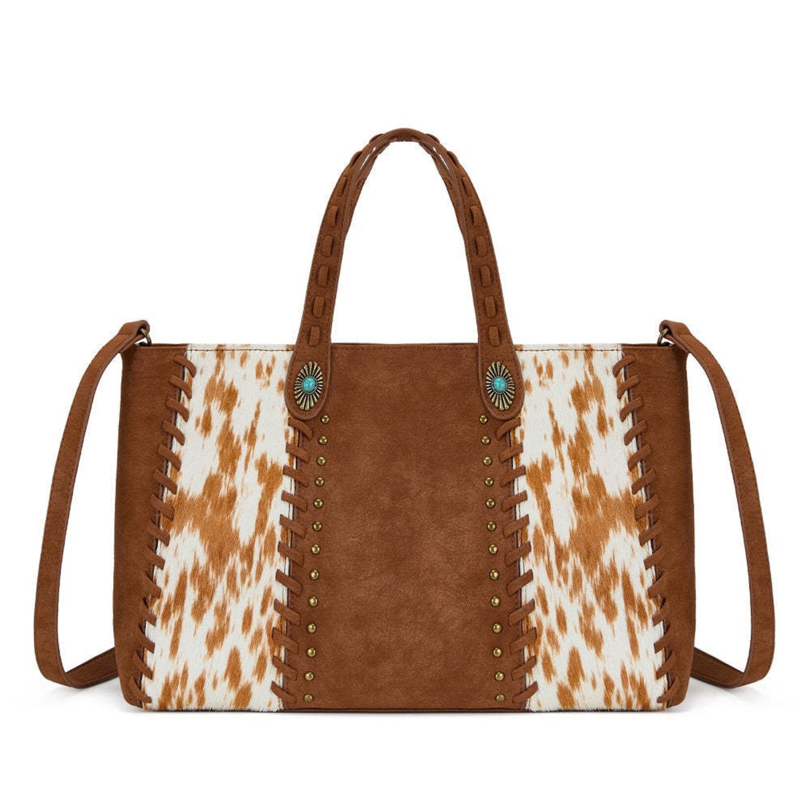 Trinity Ranch TR209H-8250BR  Brown - Trinity Ranch Genuine Cowhide Conceal Carry Tote