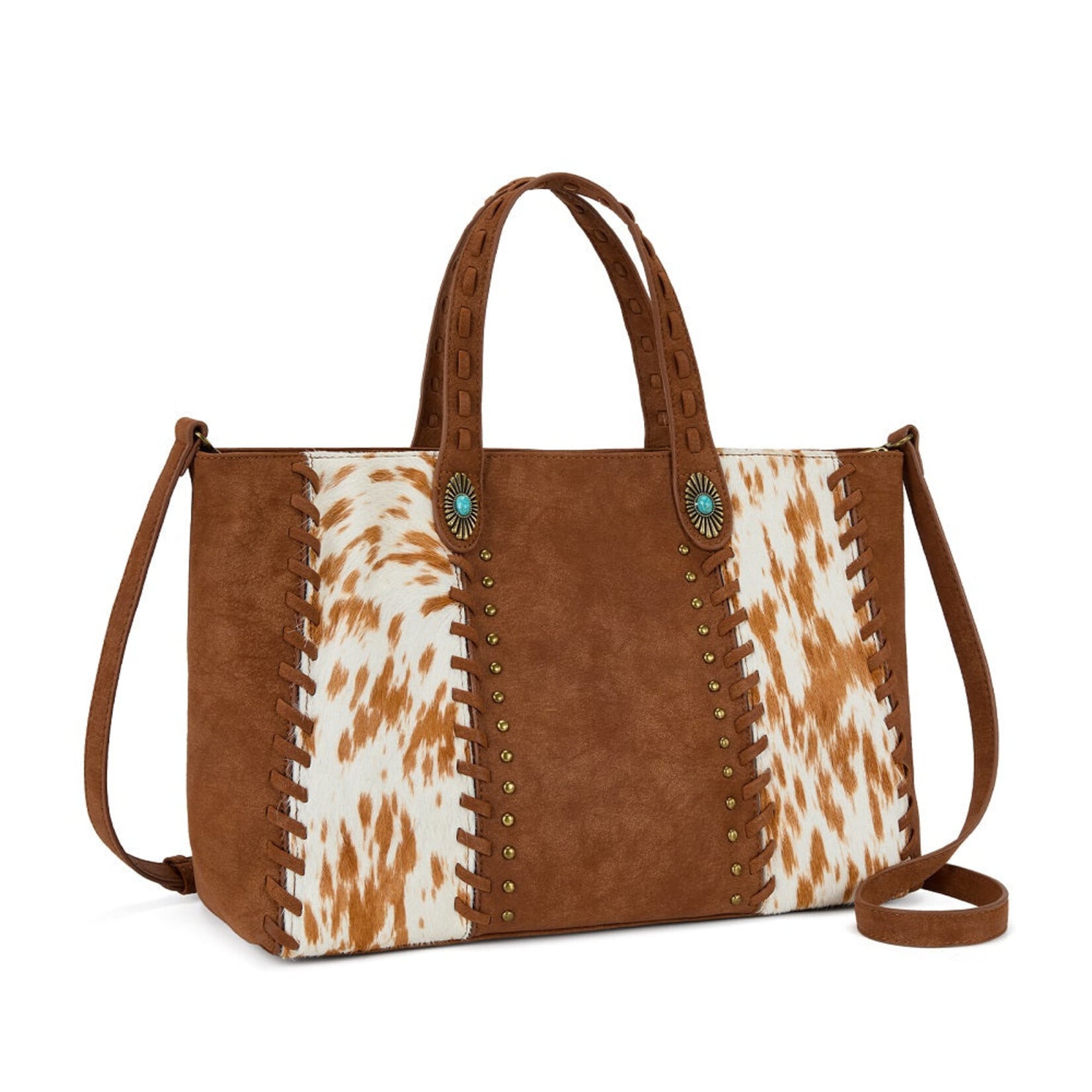 Trinity Ranch TR209H-8250BR  Brown - Trinity Ranch Genuine Cowhide Conceal Carry Tote
