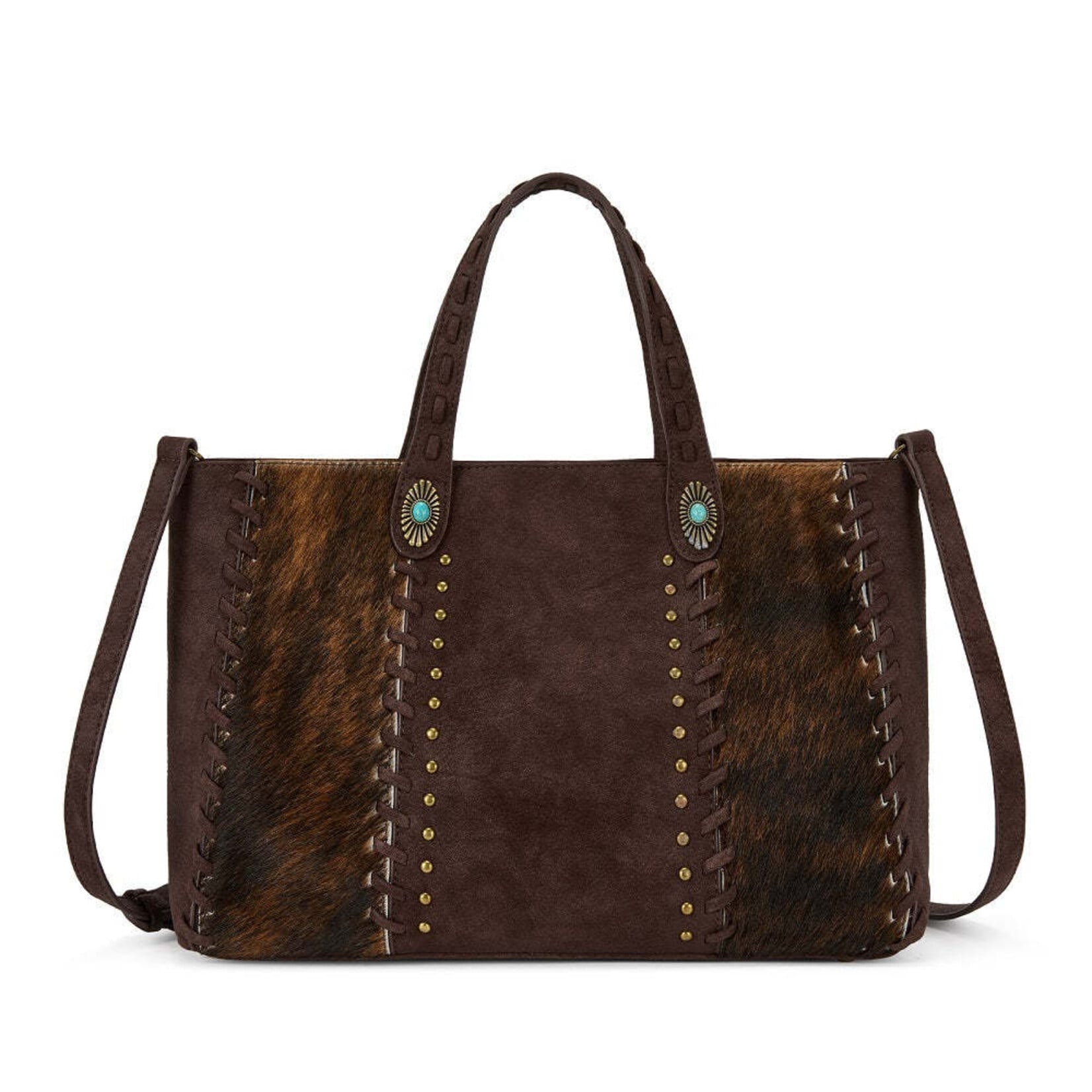 Trinity Ranch TR209H-8250CF  Coffee - Trinity Ranch Genuine Cowhide Conceal Carry Tote
