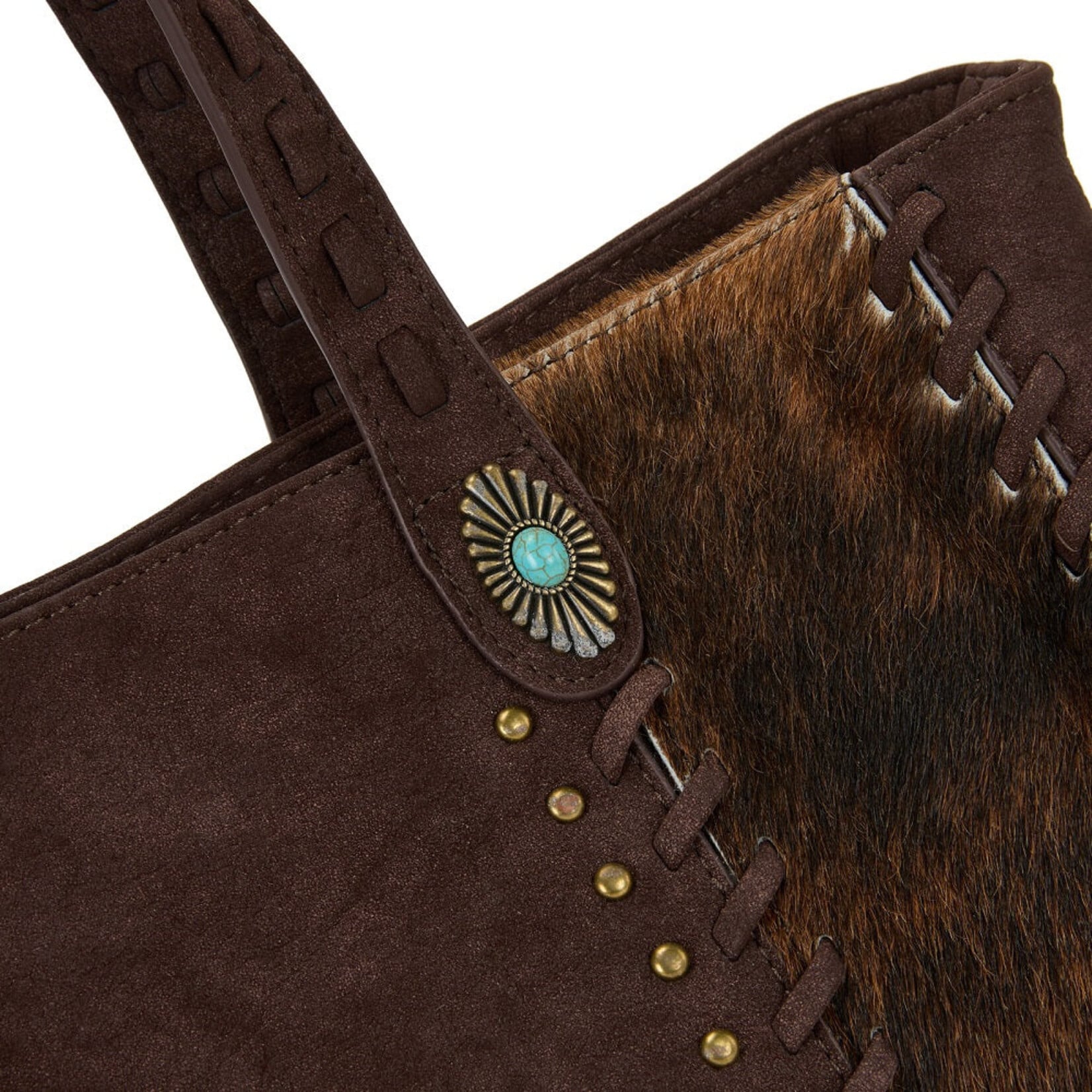 Trinity Ranch TR209H-8250CF  Coffee - Trinity Ranch Genuine Cowhide Conceal Carry Tote