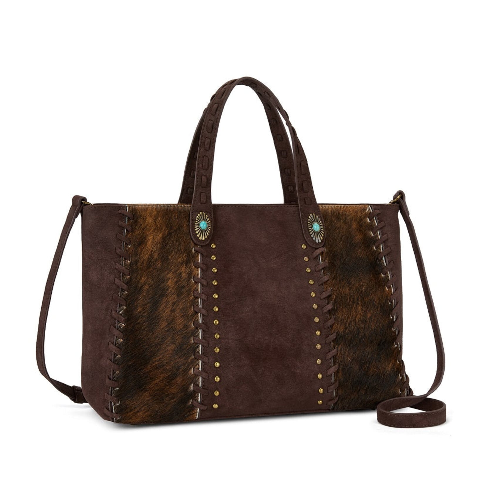 Trinity Ranch TR209H-8250CF  Coffee - Trinity Ranch Genuine Cowhide Conceal Carry Tote