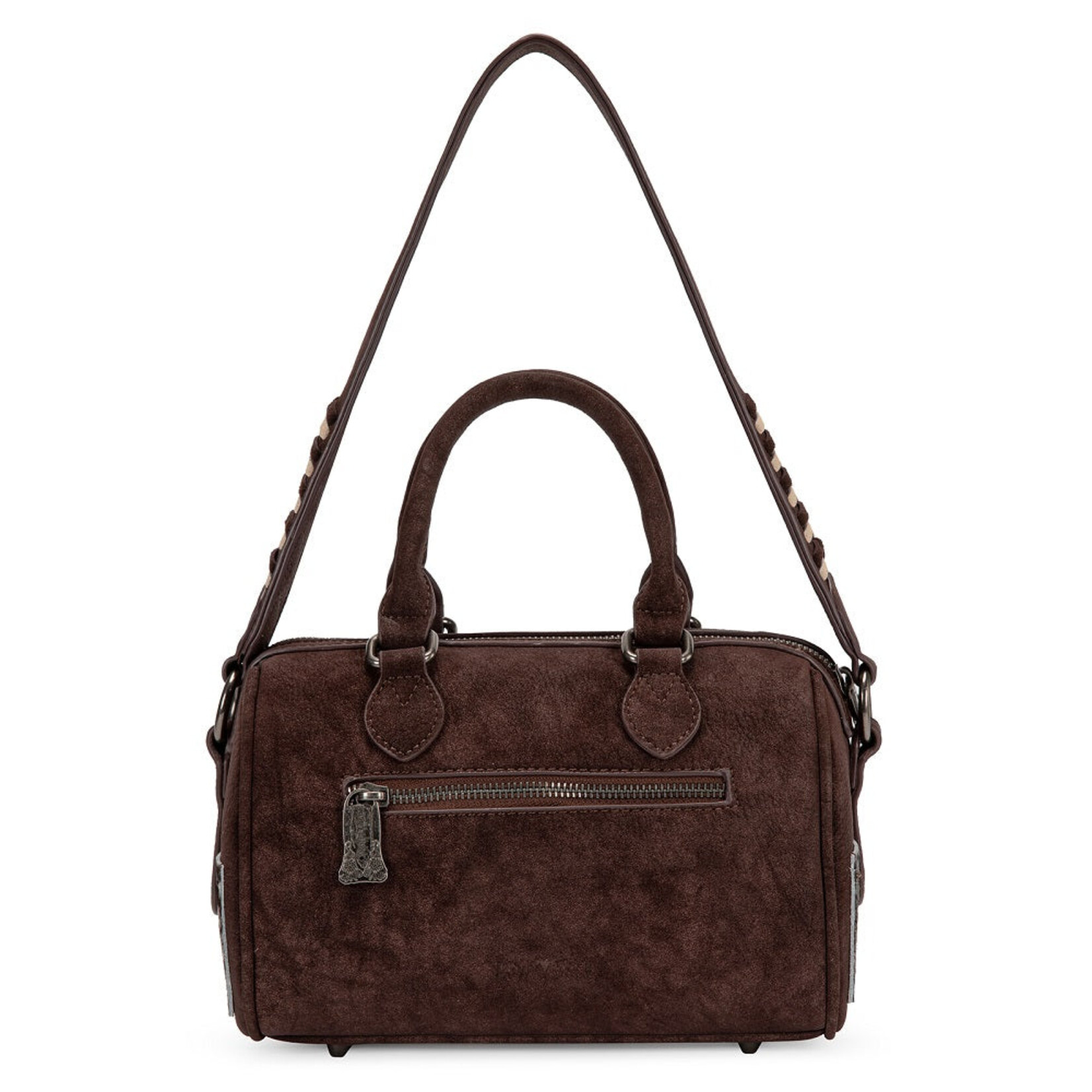Trinity Ranch TR209-8323CF Coffee - Trinity Ranch Cowhide Print Crossbody Bag