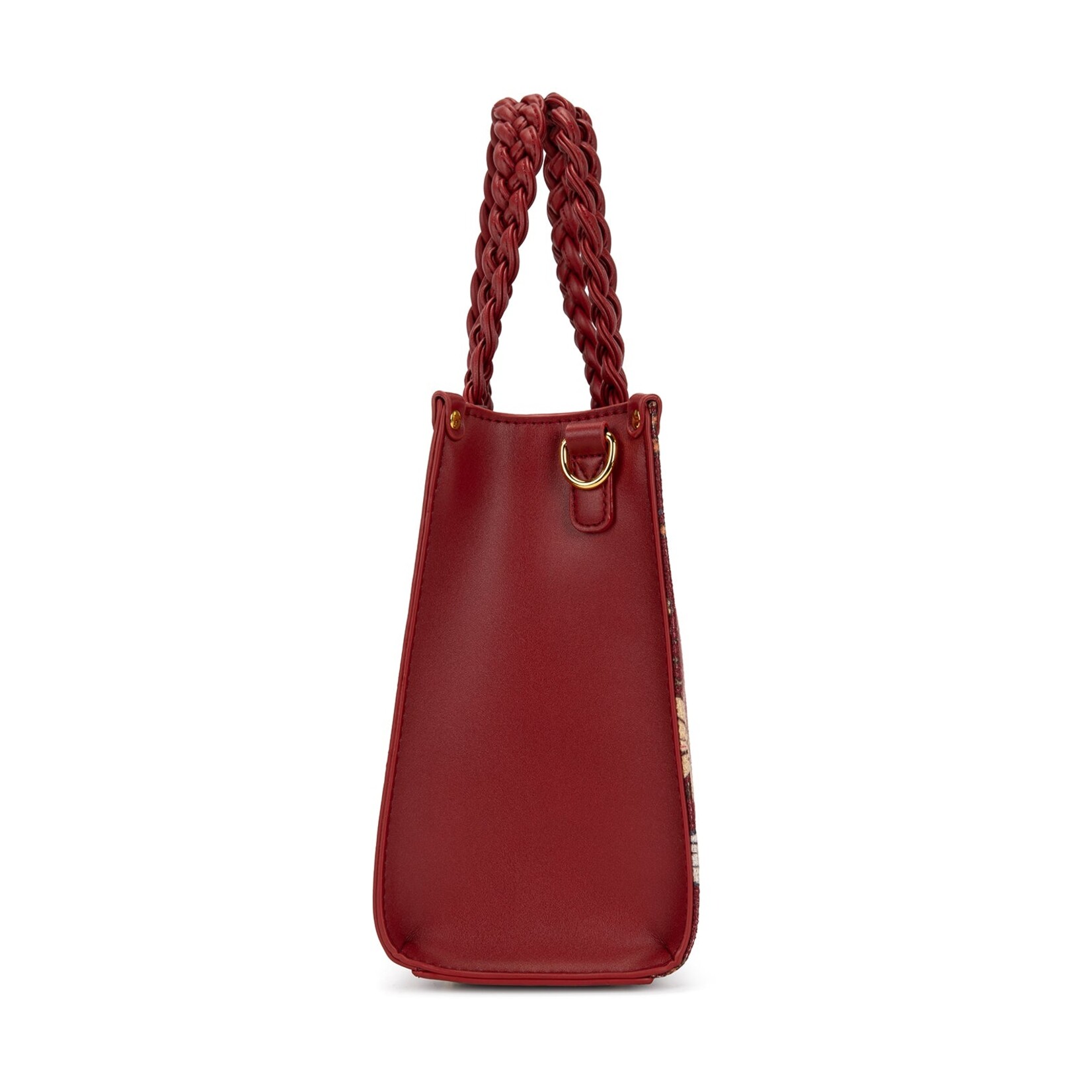 Wrangler WG-HB-438-8120-BDY Burgundy - Wrangler Floral Print Braided Tote