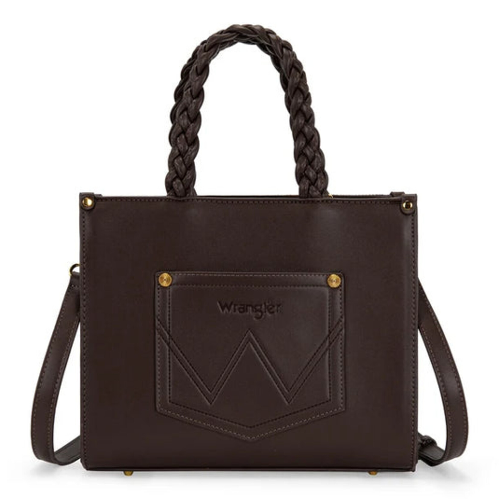 Wrangler WG-HB-438-8120-CF  Coffee - Wrangler Floral Print Braided Tote