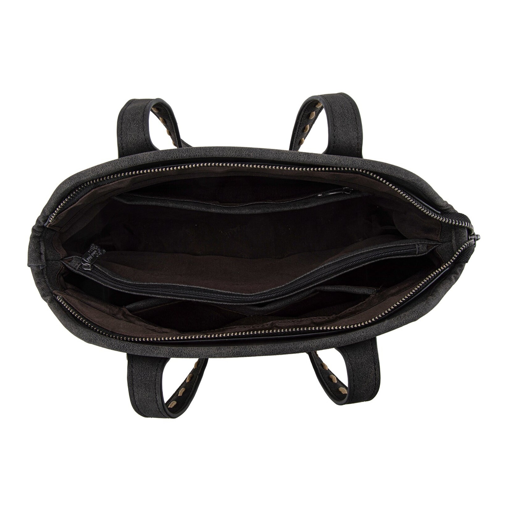 Trinity Ranch TR199G-8260BK - Black - Trinity Ranch Genuine Hair-On Cowhide Tooled Concealed Carry Tote