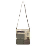 Myra Bags S-15052 Bricklebush Shoulder Bag for Women in olive with canvas patchwork