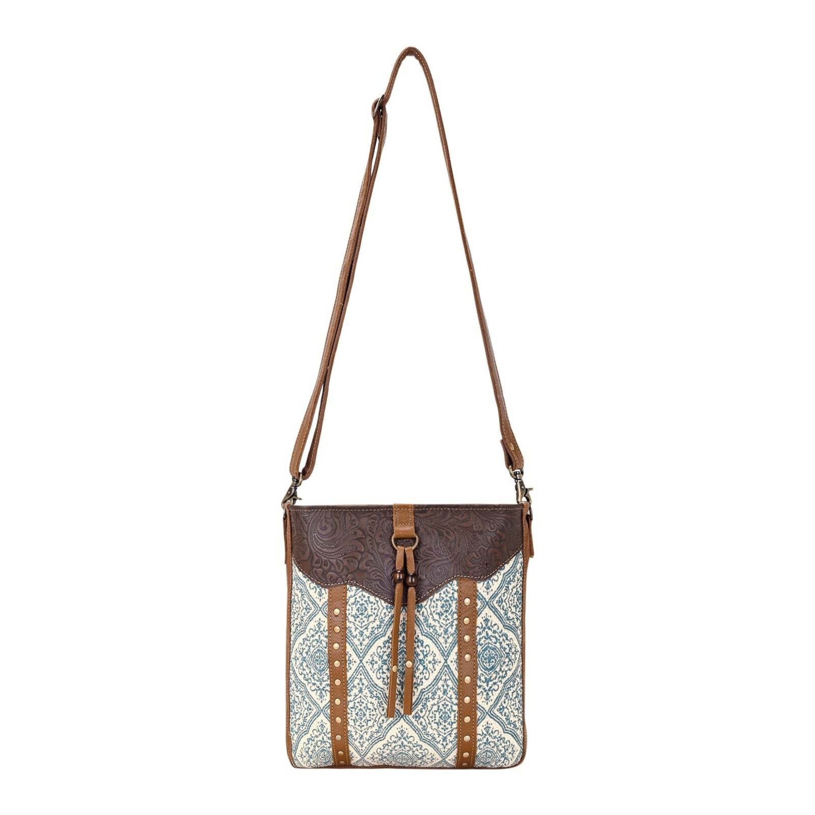 Myra Bags S-15056 Bitterbrush Upcycled Canvas Bag - Blue