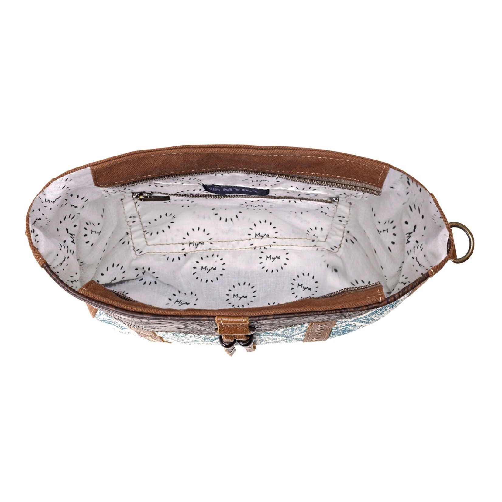 Myra Bags S-15056 Bitterbrush Upcycled Canvas Bag - Blue