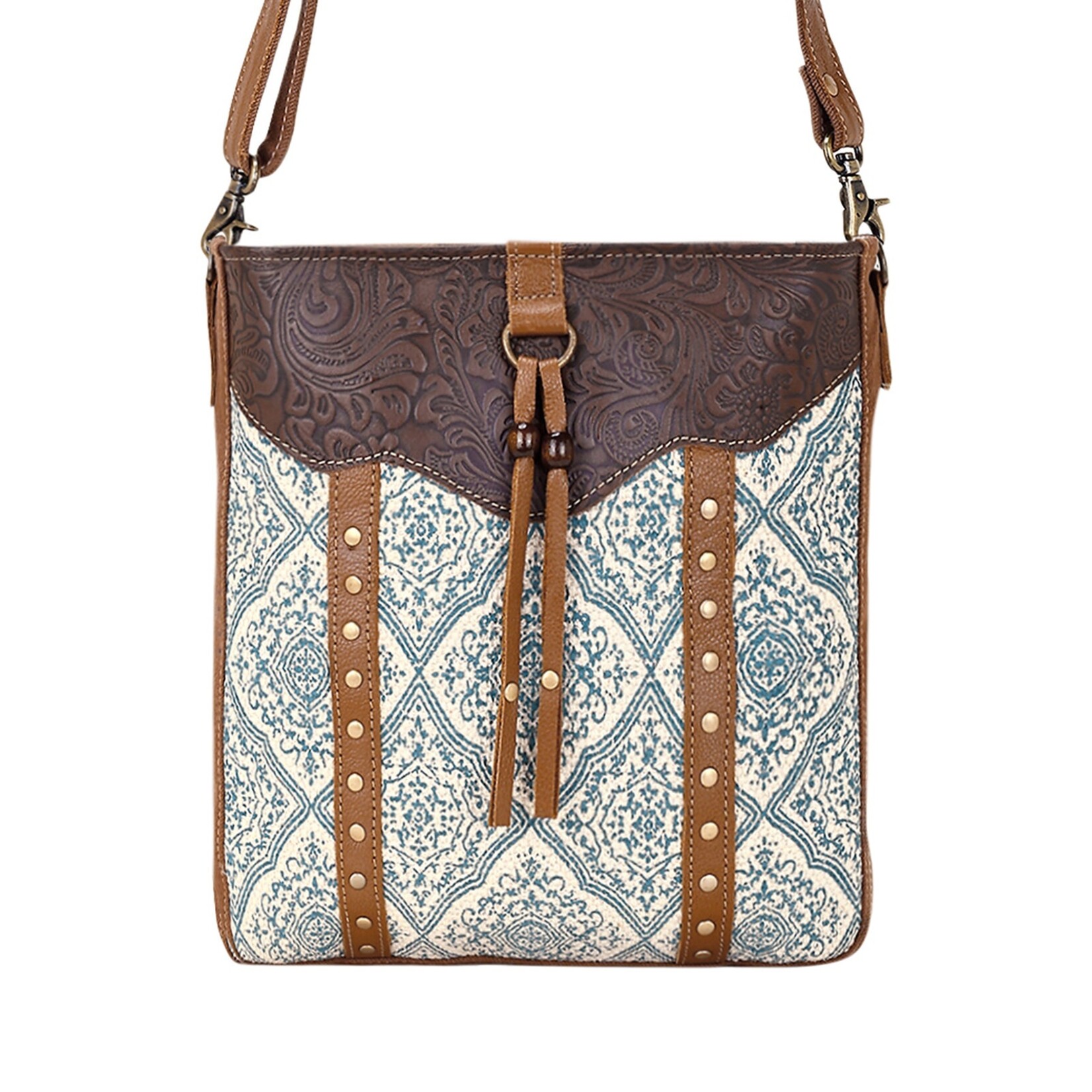 Myra Bags S-15056 Bitterbrush Upcycled Canvas Bag - Blue