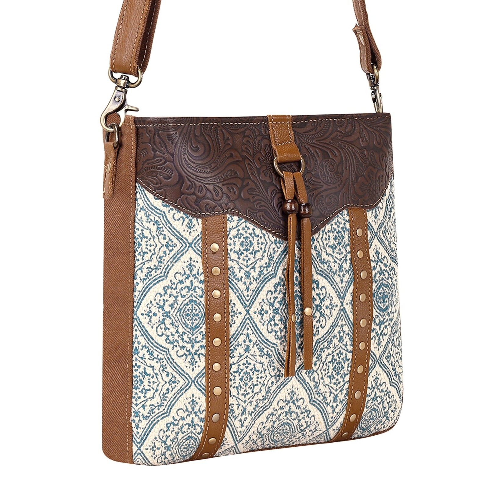 Myra Bags S-15056 Bitterbrush Upcycled Canvas Bag - Blue