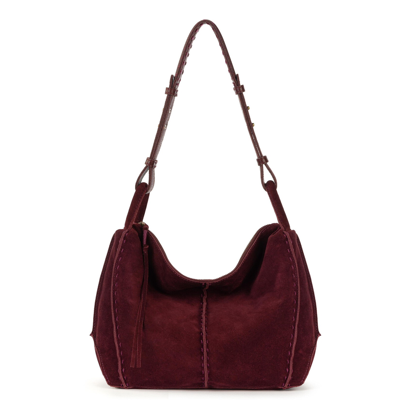 Los Feliz Large Tote Suede - Black Cherry Suede