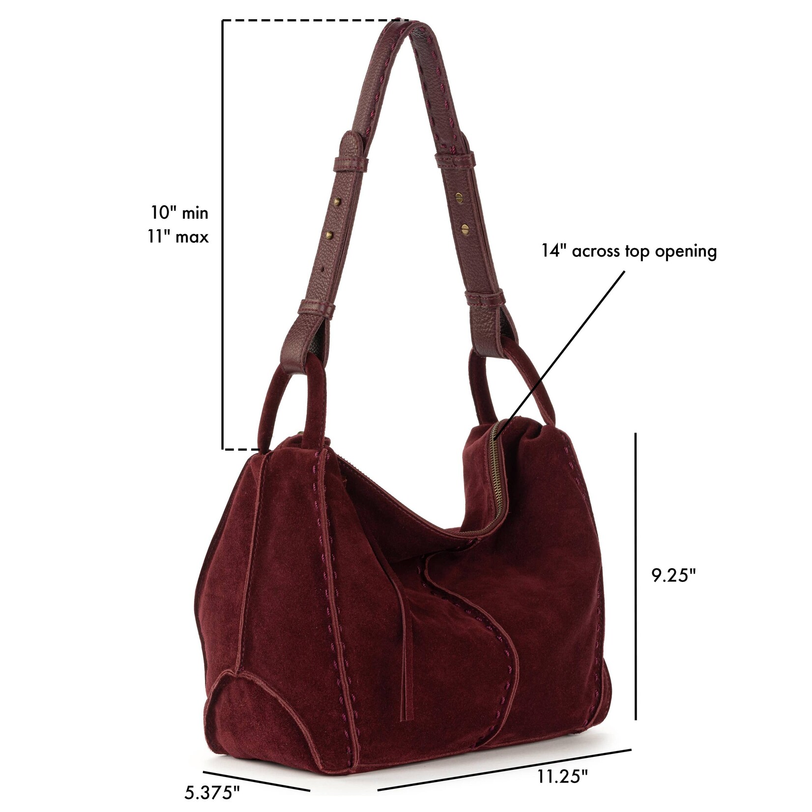 Los Feliz Large Tote Suede - Black Cherry Suede