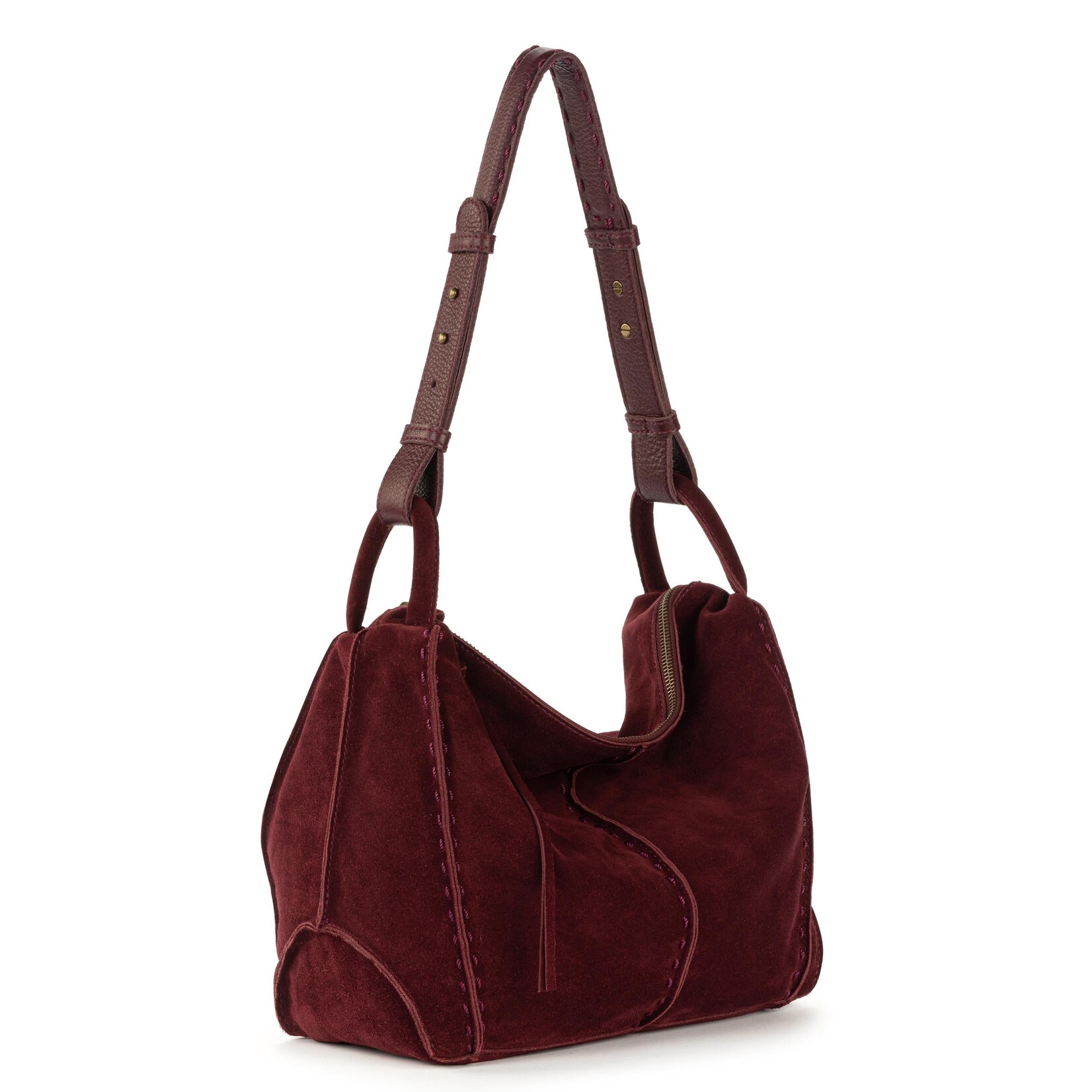 Los Feliz Large Tote Suede - Black Cherry Suede