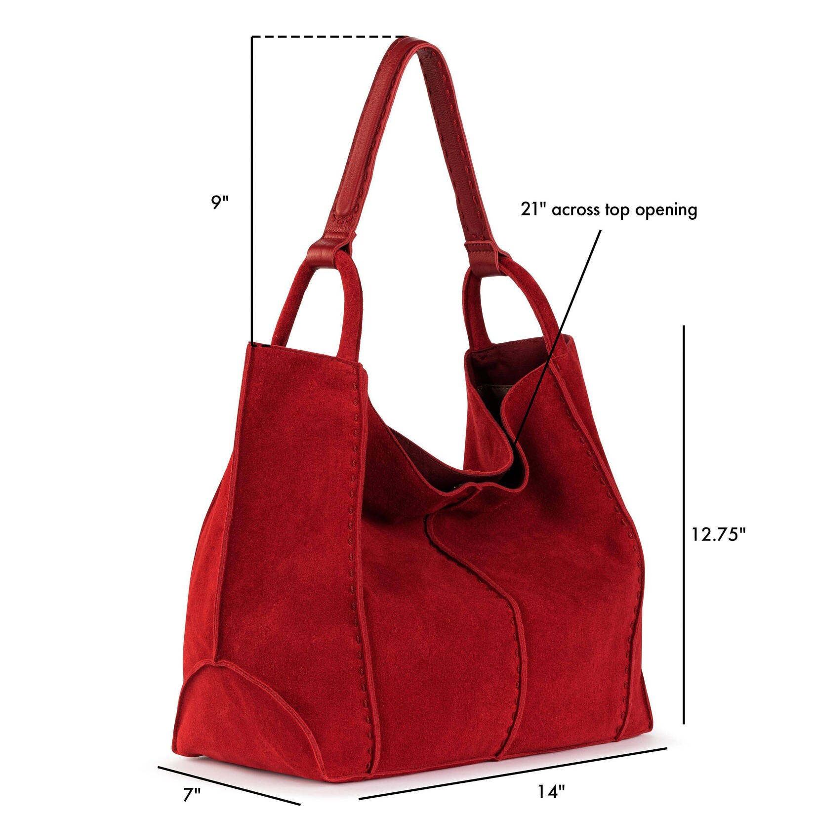 Los Feliz Large Tote Suede - Scarlet Suede