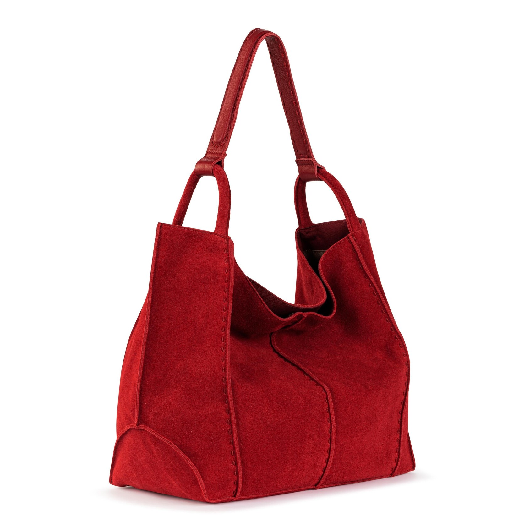 Los Feliz Large Tote Suede - Scarlet Suede