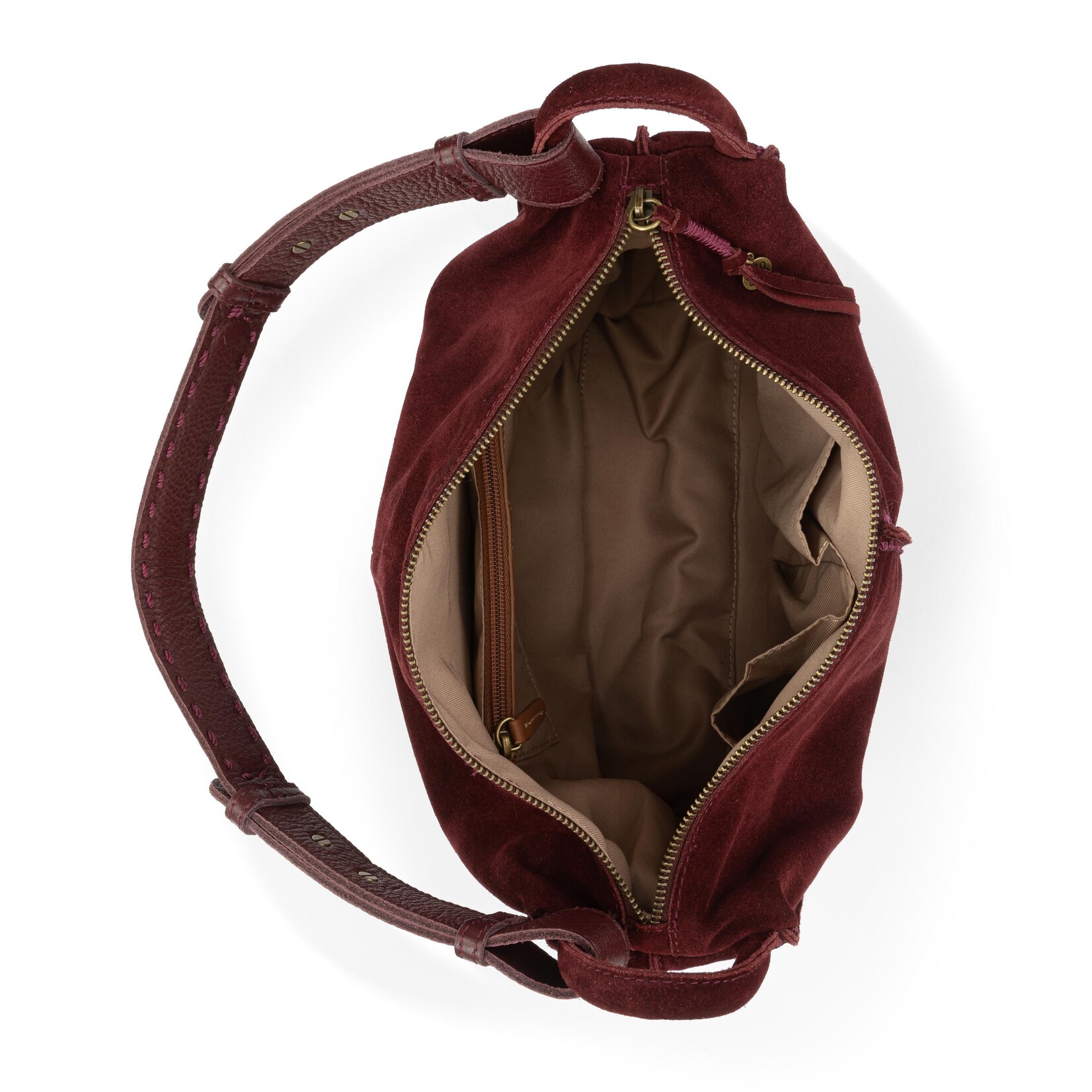 Los Feliz Hobo Suede - Black Cherry Suede