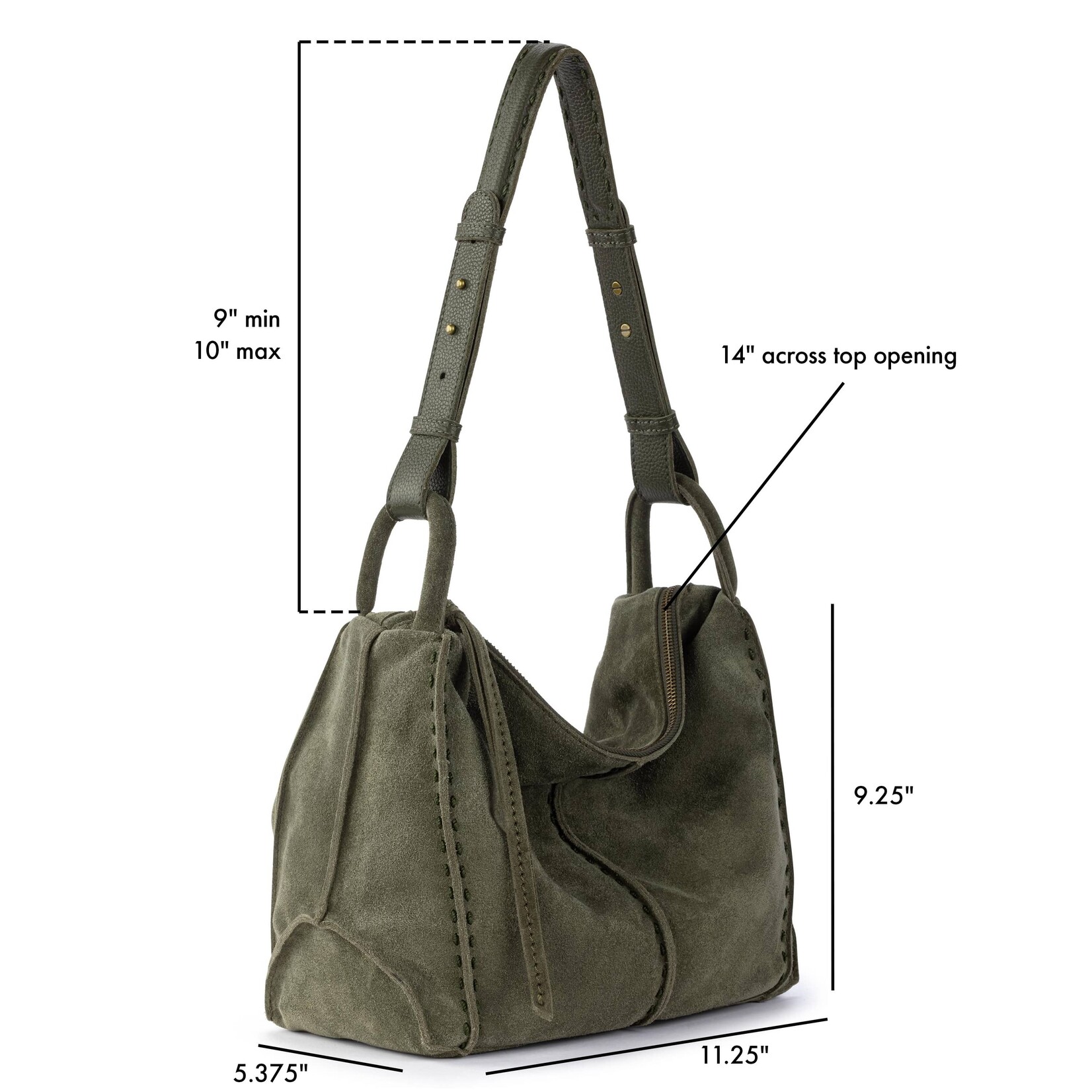 Los Feliz Hobo Suede - Moss Suede