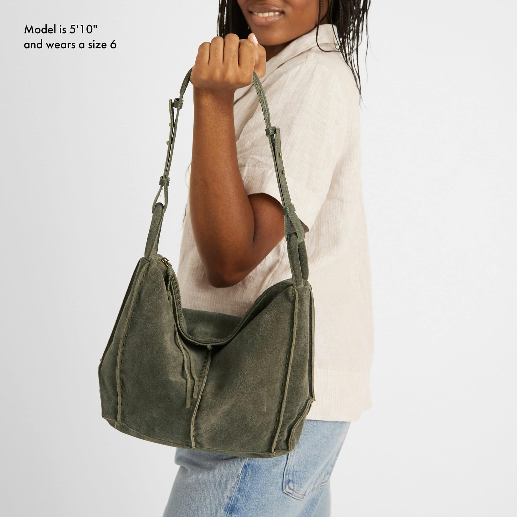 Los Feliz Hobo Suede - Moss Suede