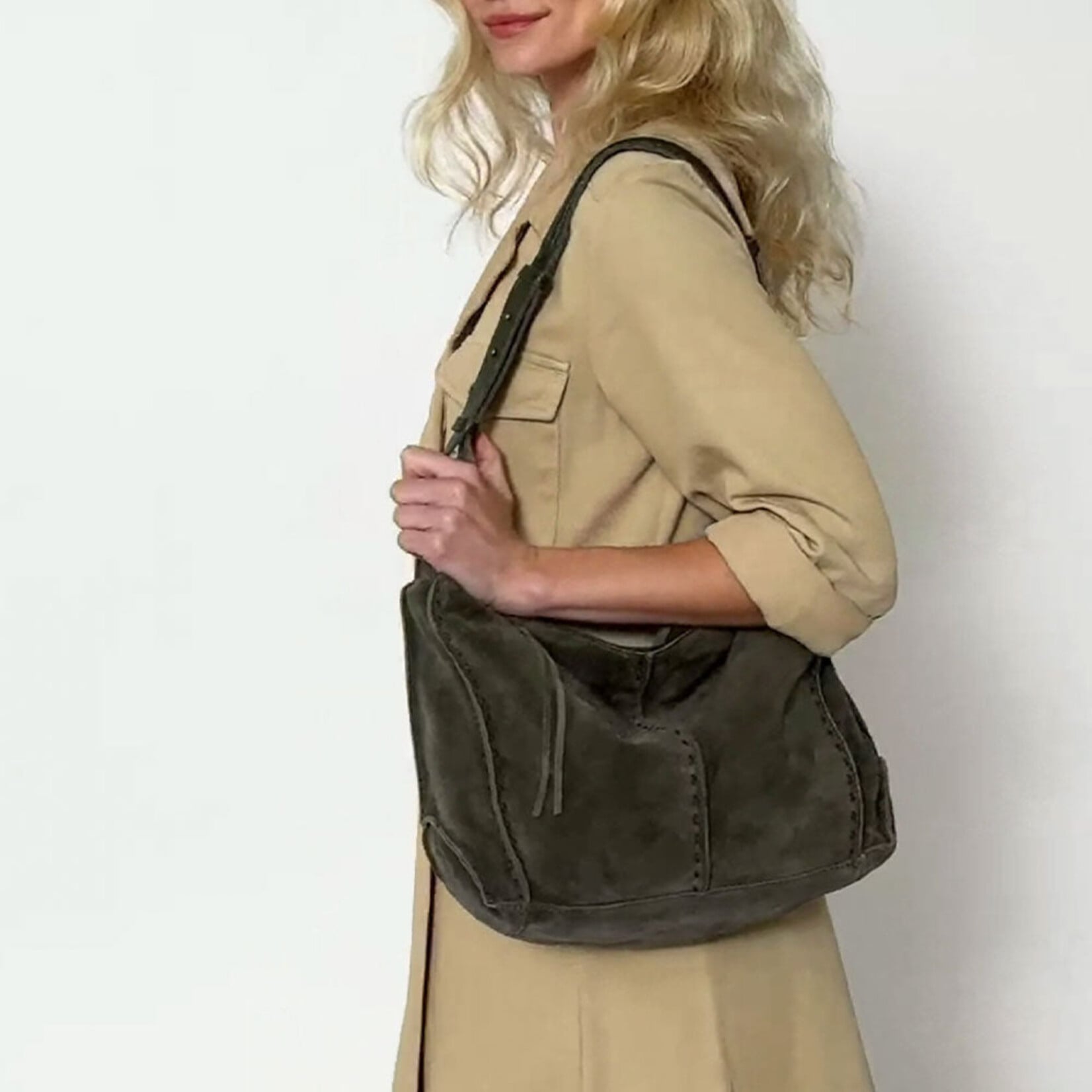 Los Feliz Hobo Suede - Moss Suede