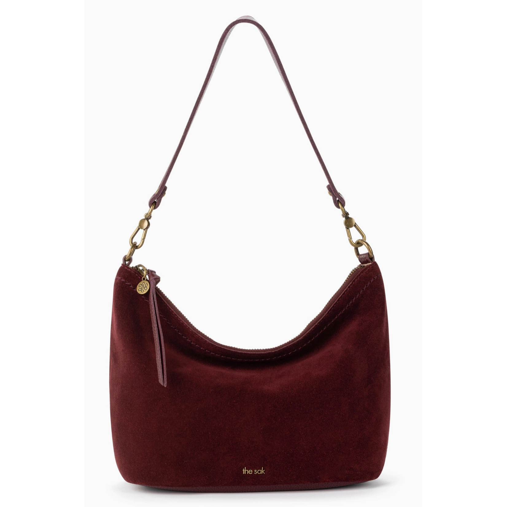Jasmine Small Hobo Suede - Black Cherry Suede
