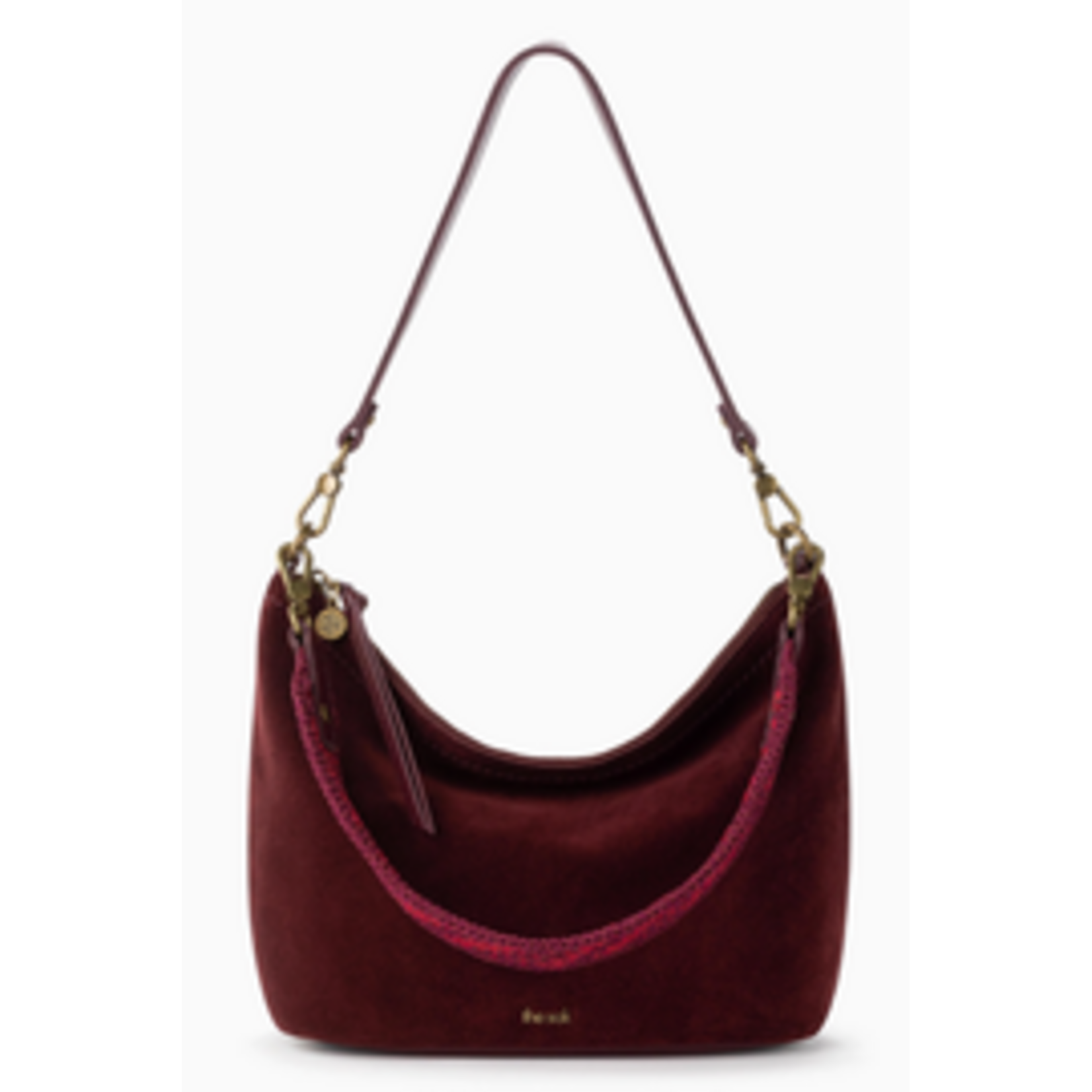 Jasmine Small Hobo Suede - Black Cherry Suede