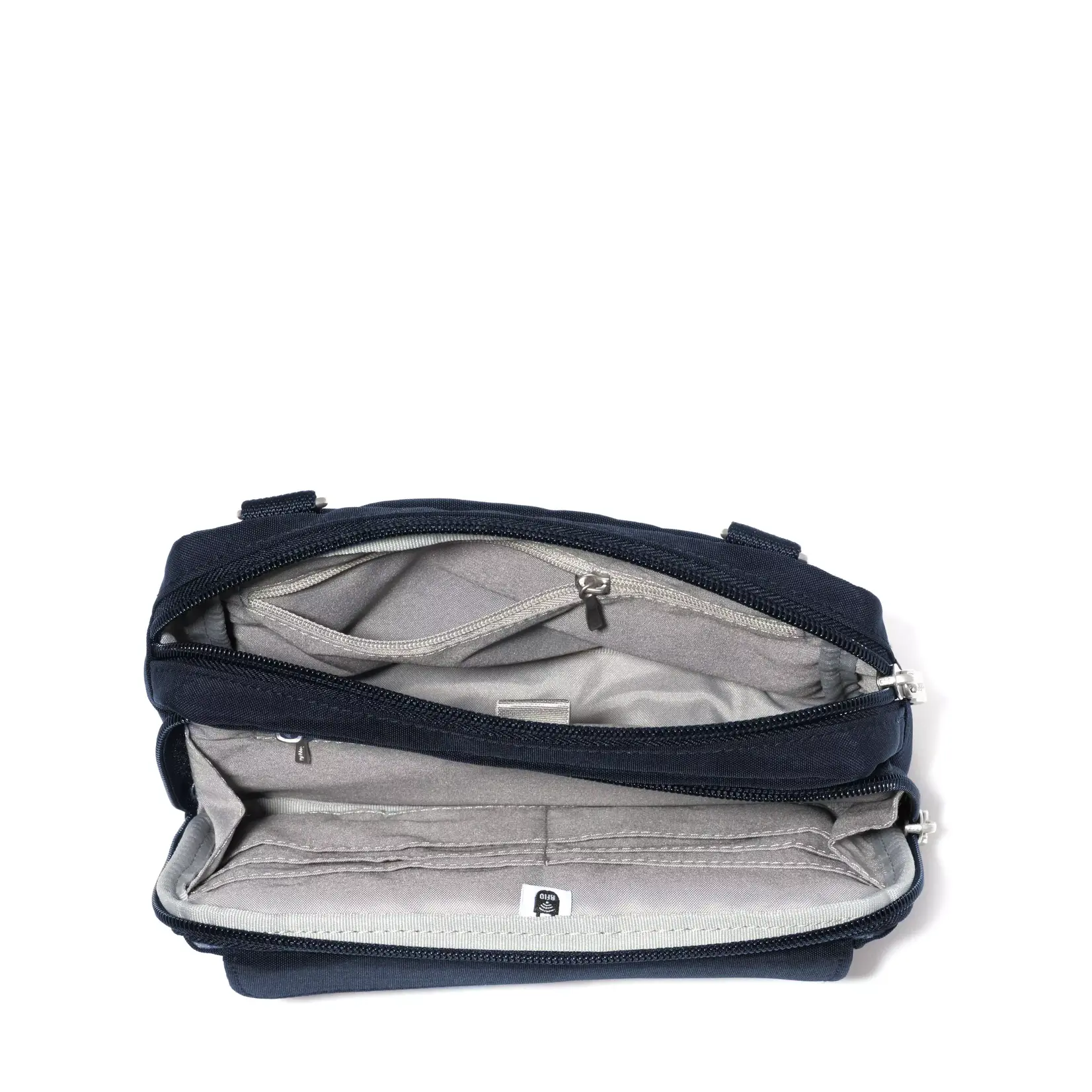Baggallini Modern Double Zip Crossbody - French Navy TWILL