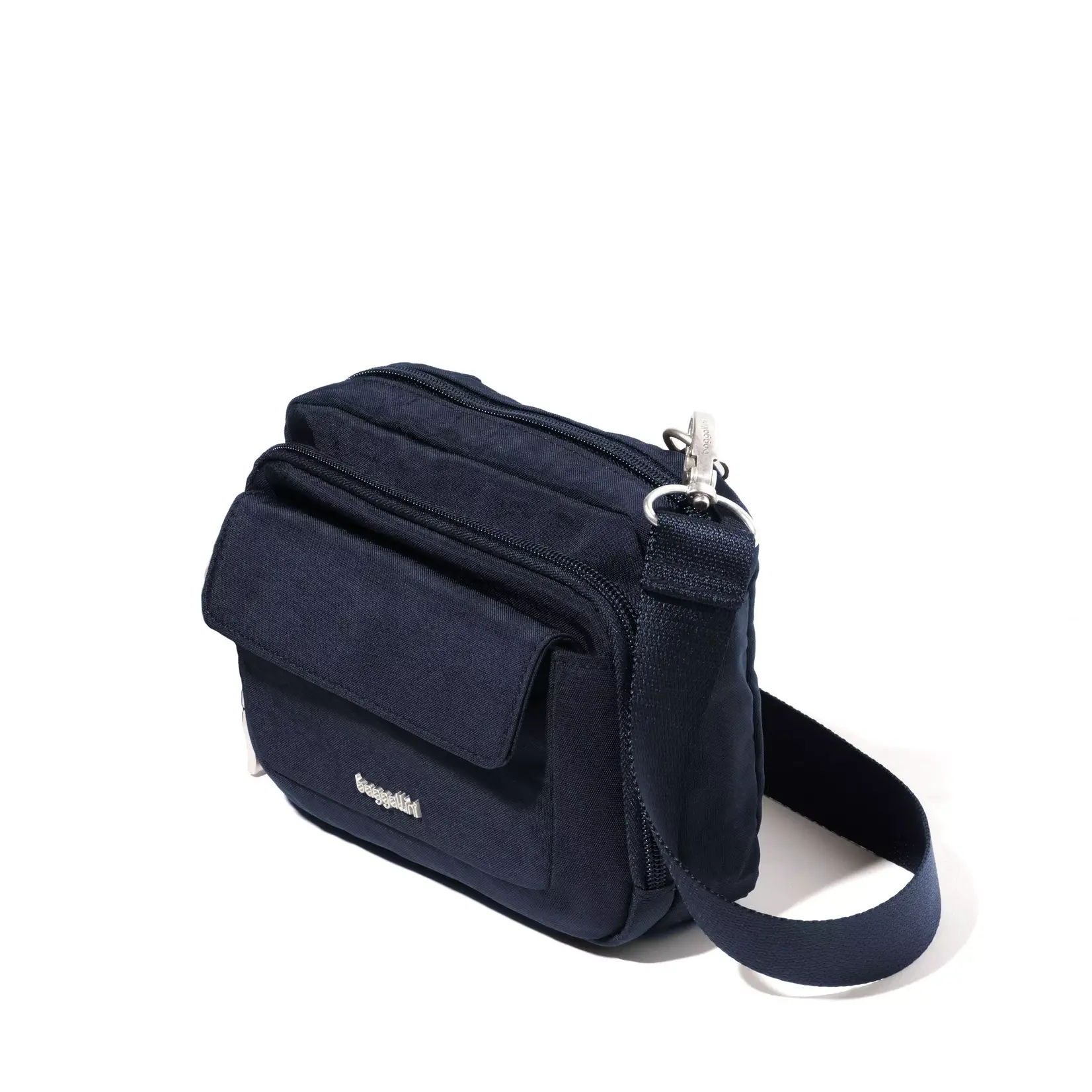 Baggallini Modern Double Zip Crossbody - French Navy TWILL