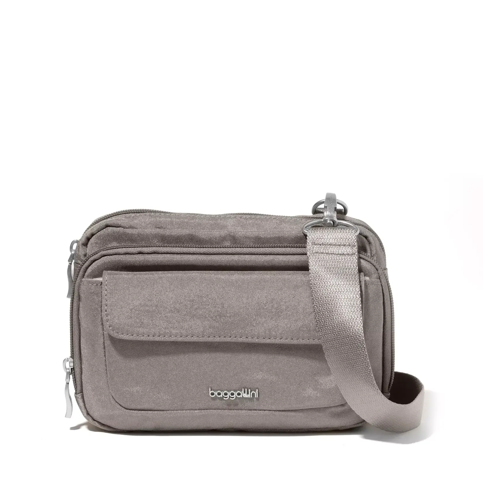 Baggallini Modern Double Zip Crossbody - Sterling Shimmer