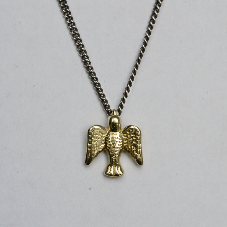 Feathered Soul Bird 14K Gold 24" Necklace