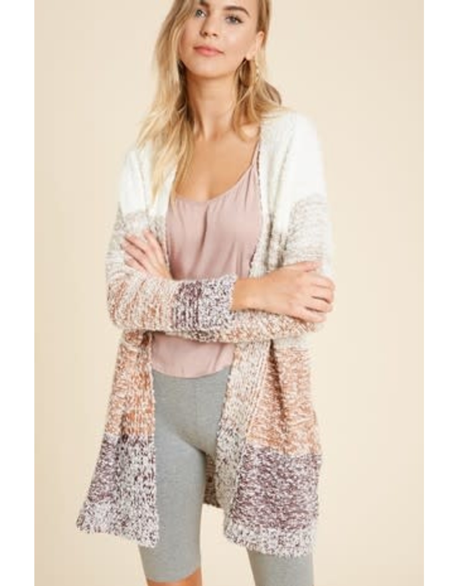 multi stripe cardigan