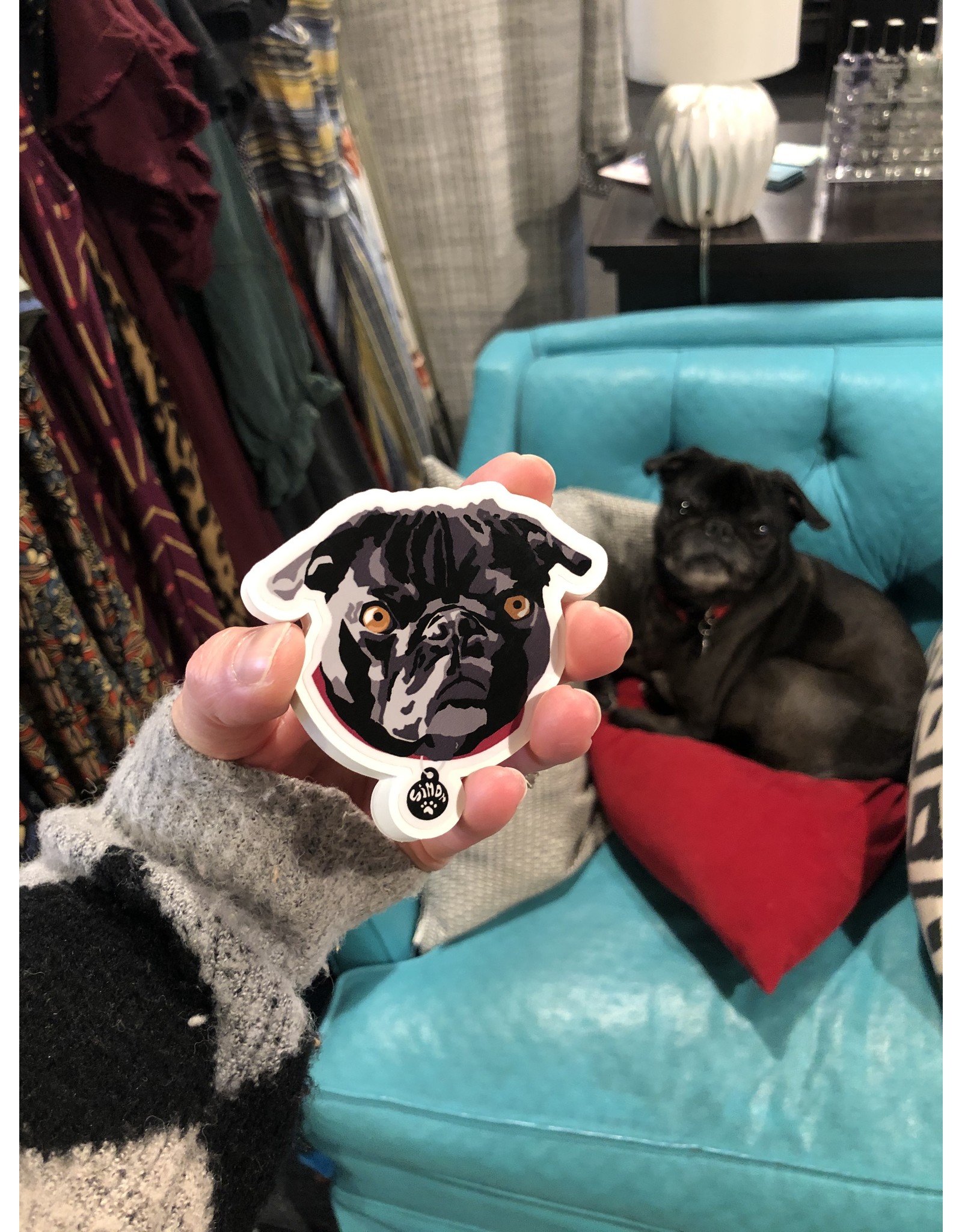 Breanne K Design Shop Dog Simon Sticker