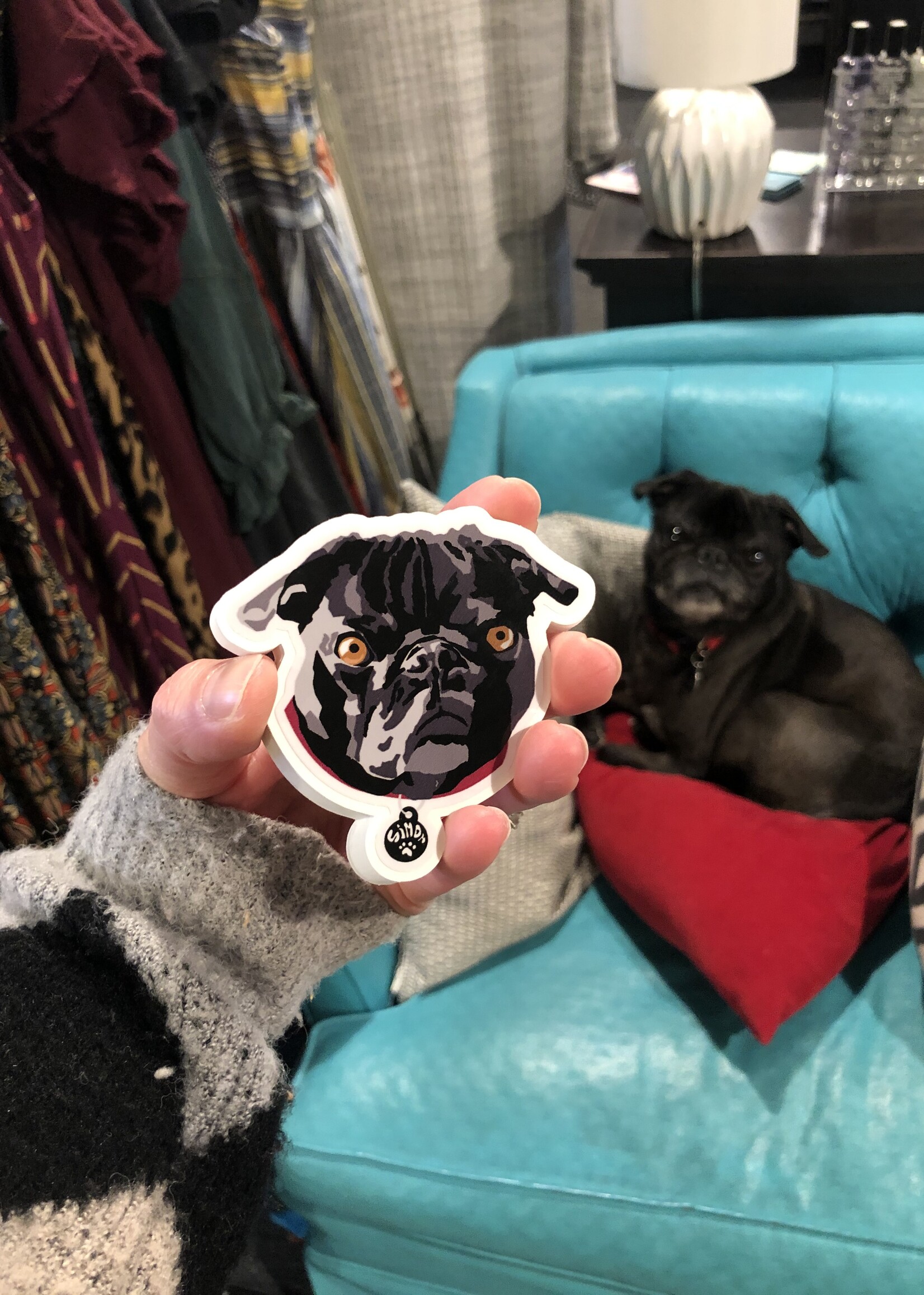 Breanne K Design Shop Dog Simon Sticker