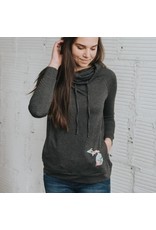 Simply Stated Floral MI Cowl Neck Sweatshirt