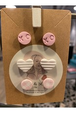 Sand & Soul Valentine Clay Earrings Stud Pack
