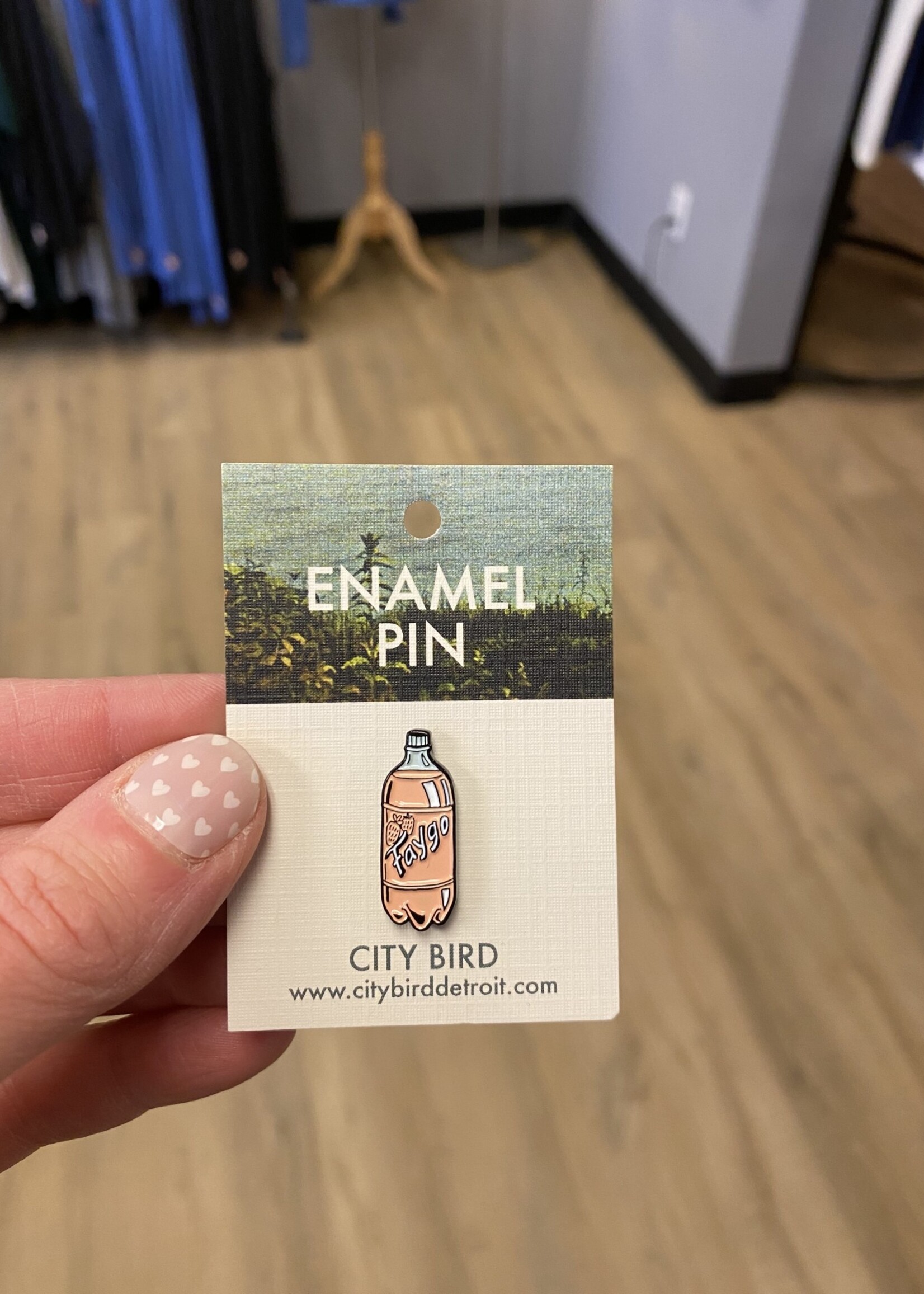 City Bird MI Enamel Pin
