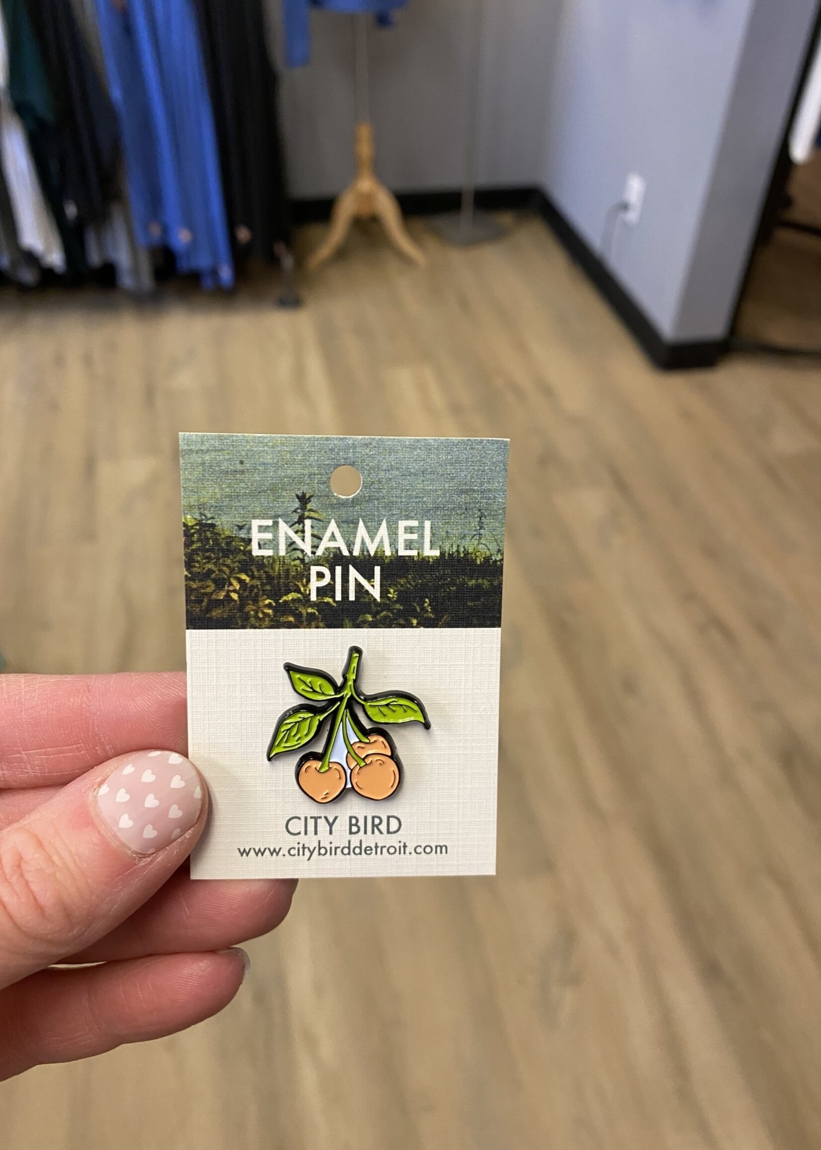 City Bird MI Enamel Pin