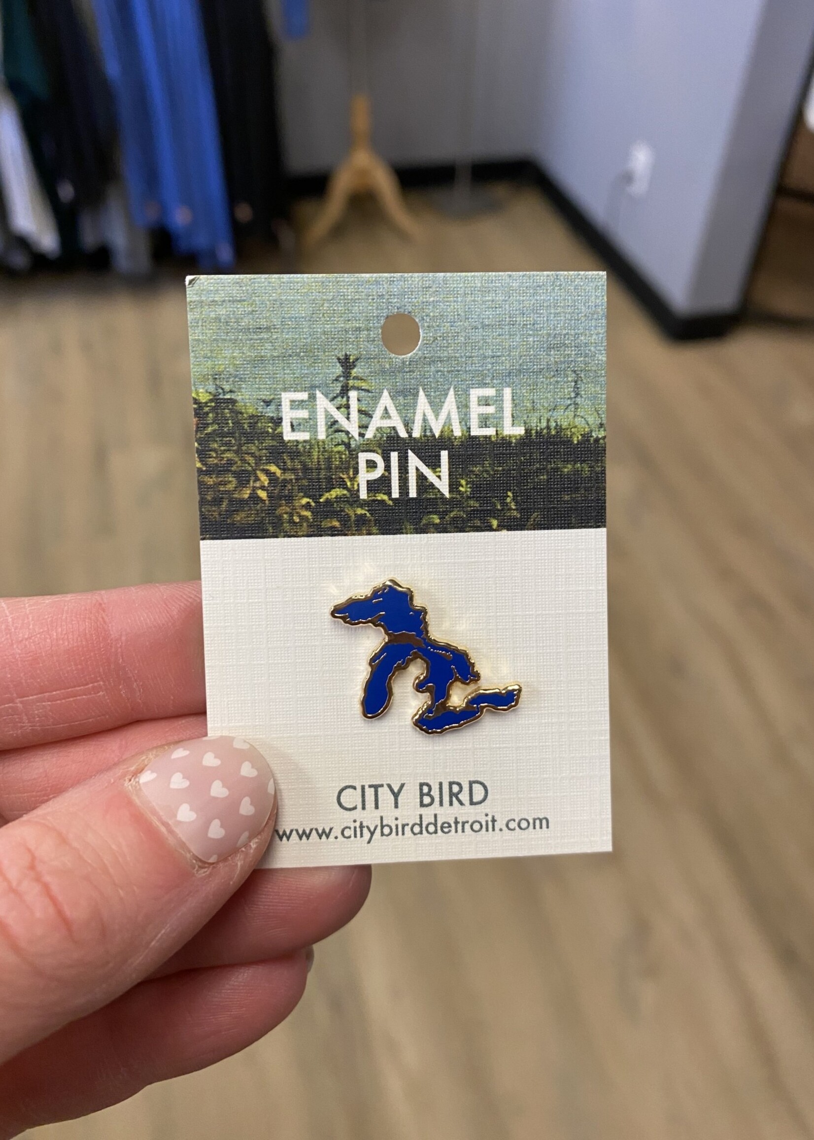 City Bird MI Enamel Pin